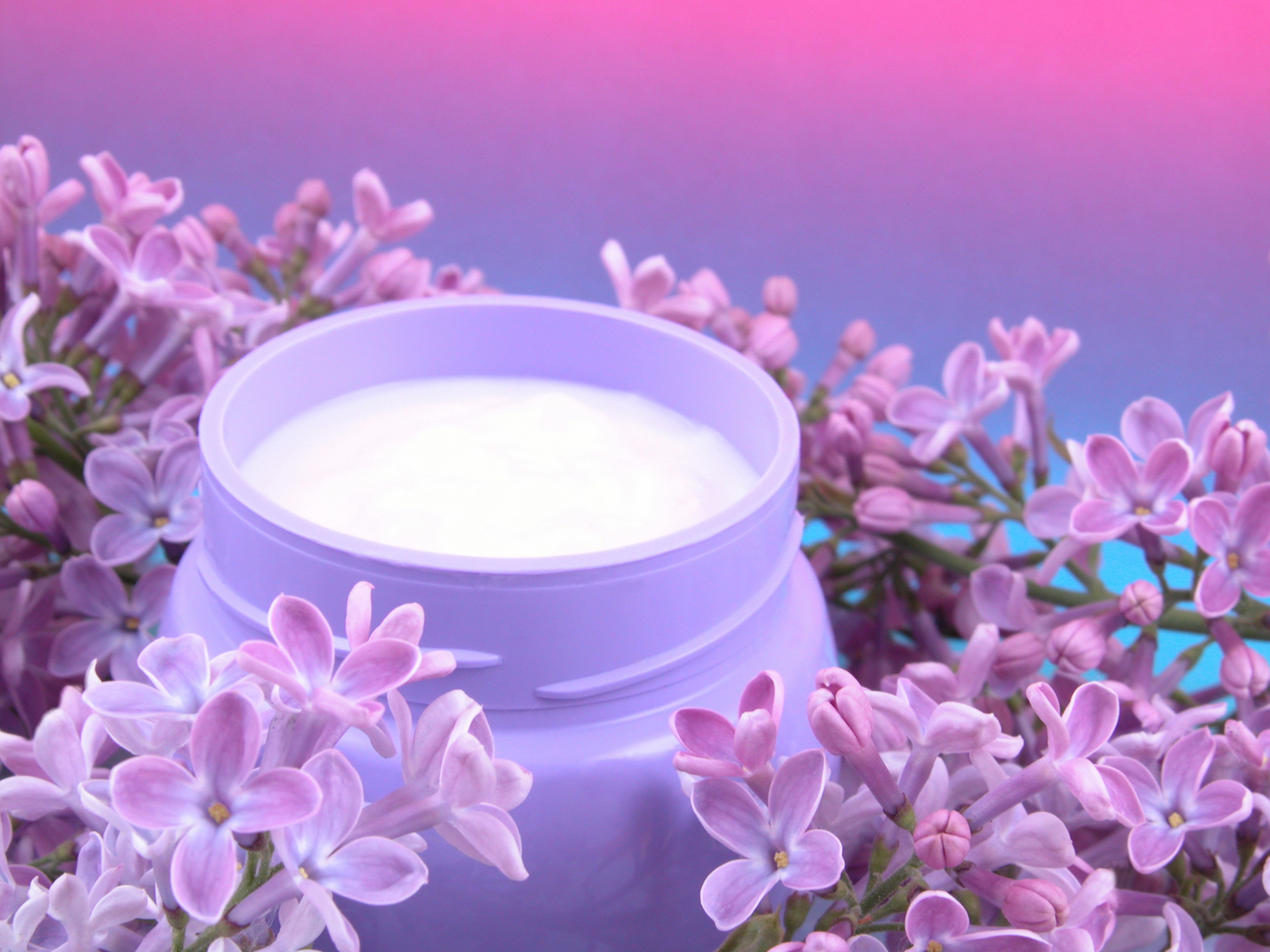 Download mobile wallpaper Bank, Miscellaneous, Flowers, Miscellanea, Jar, Lilac, Cream for free.
