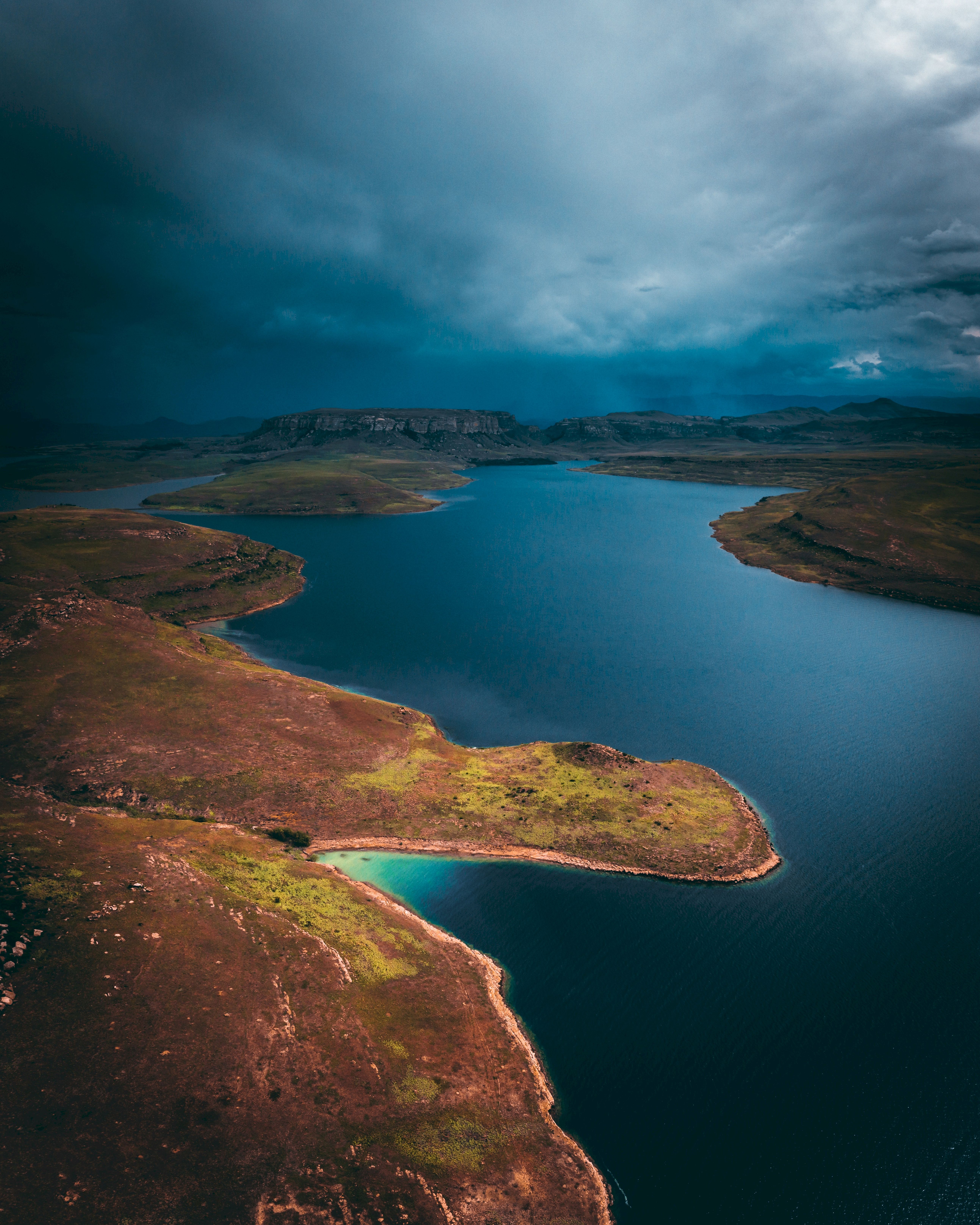 nature, sky, view from above, lake, mainly cloudy, overcast, africa, islands