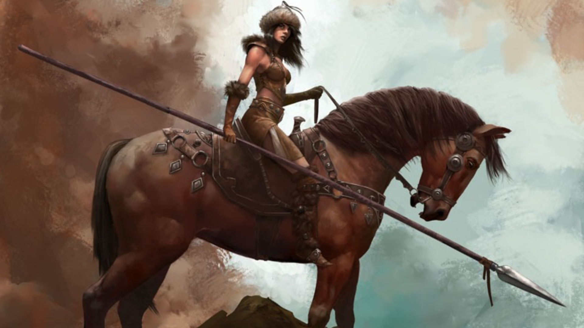 Девушка воин на лошади