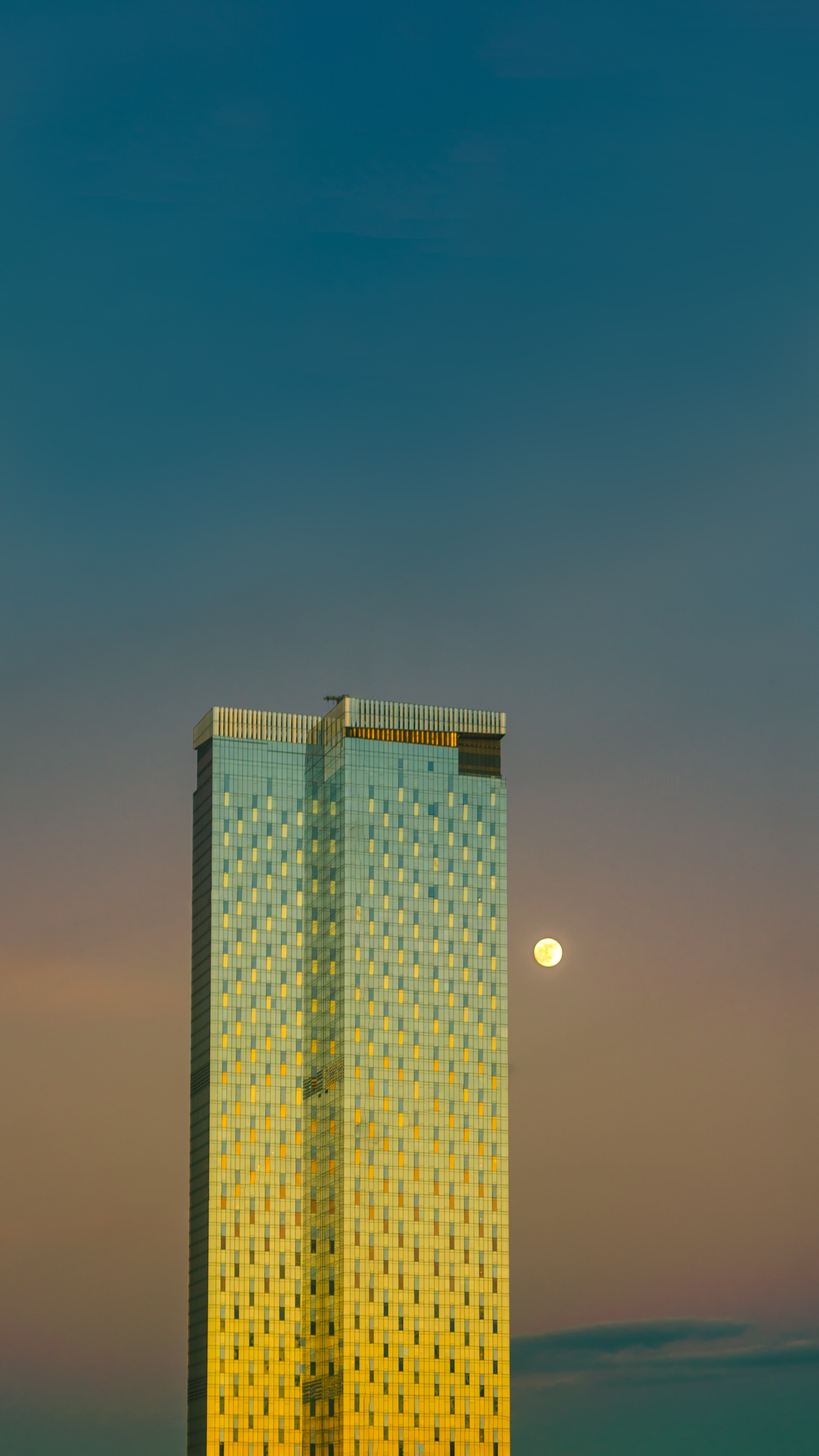 Download mobile wallpaper Building, Tower, Miscellanea, Architecture, Moon, Miscellaneous for free.