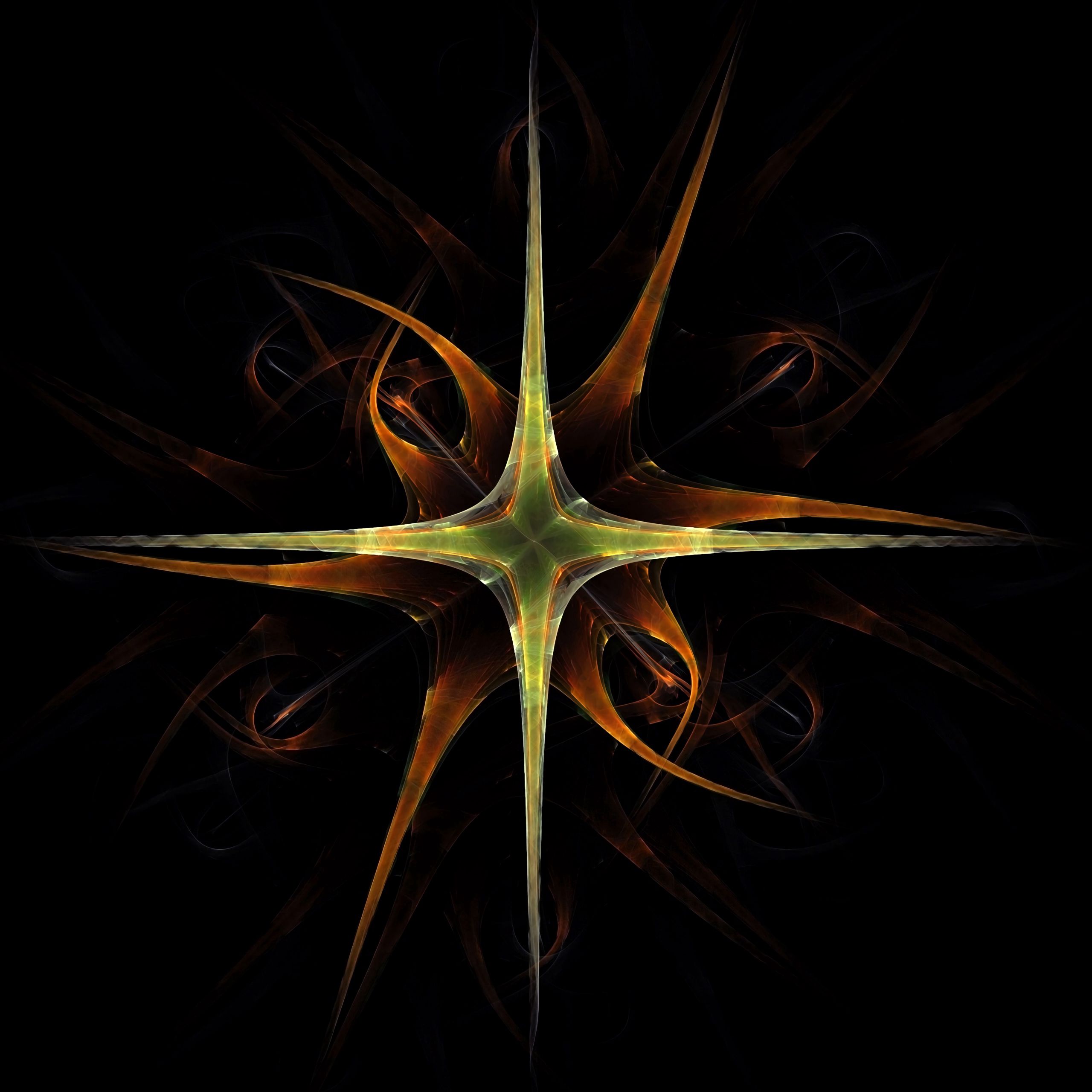 Download mobile wallpaper Star, Abstract, Fractal, Dark for free.