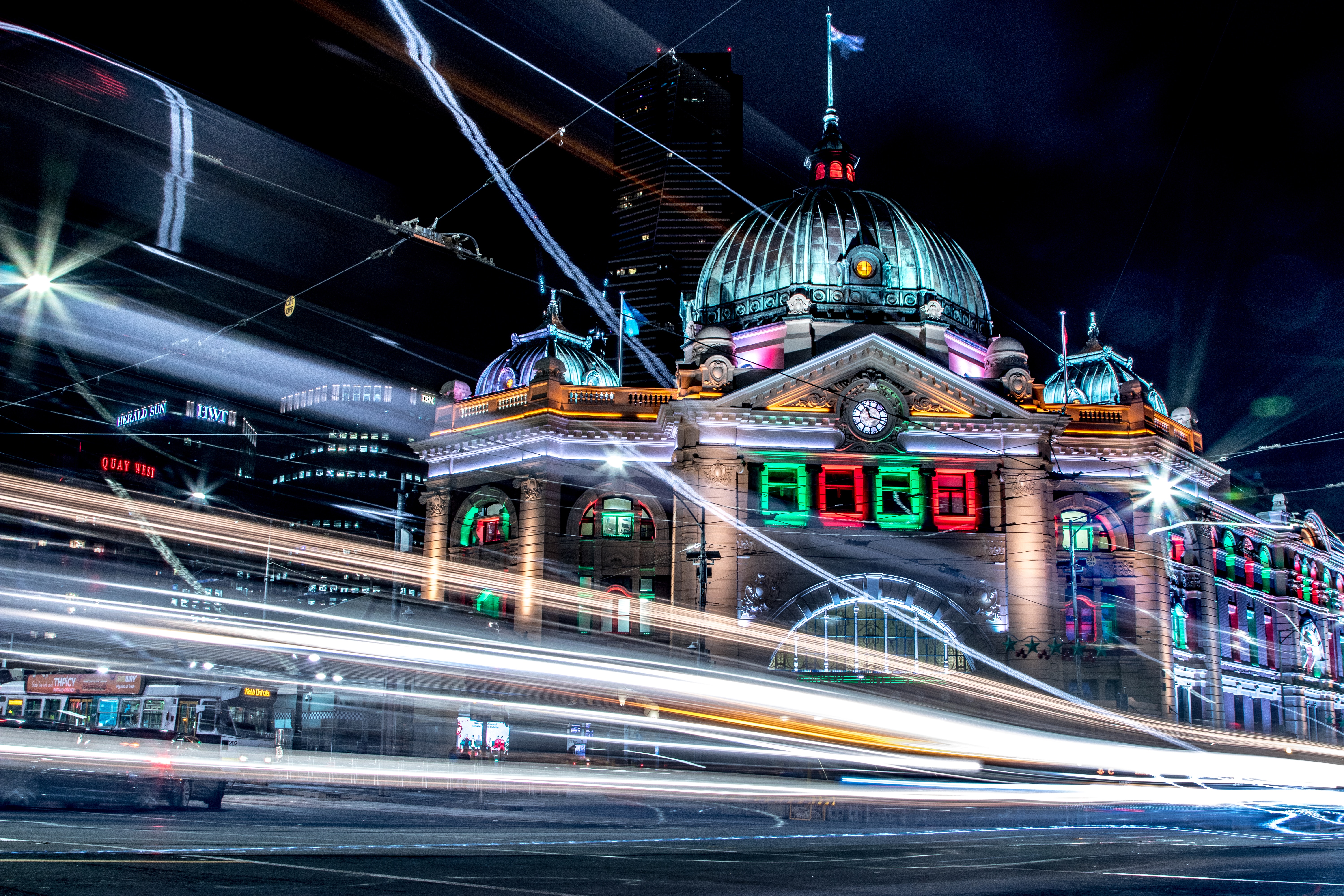 melbourne, long exposure, cities, building, night city, australia Free Stock Photo