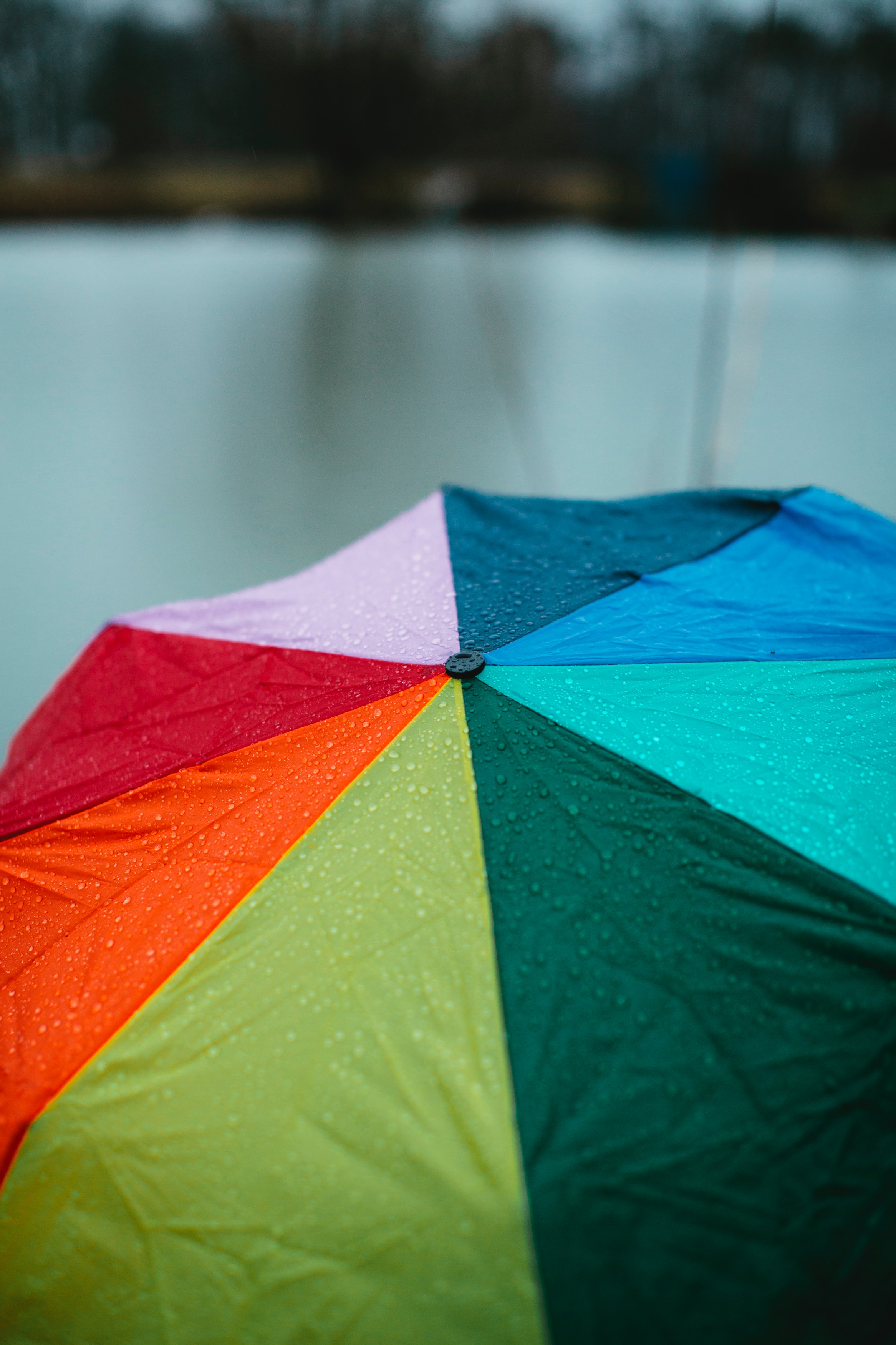 152527 скачать обои зонт, разное, дождь, капли, разноцветный - заставки и картинки бесплатно