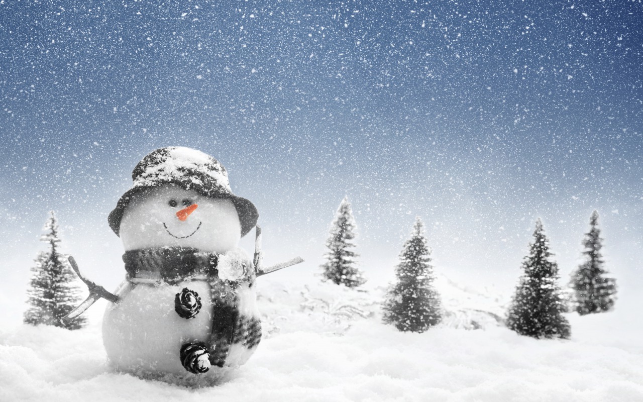 Download mobile wallpaper Winter, Snow, Holidays, New Year, Snowman for free.