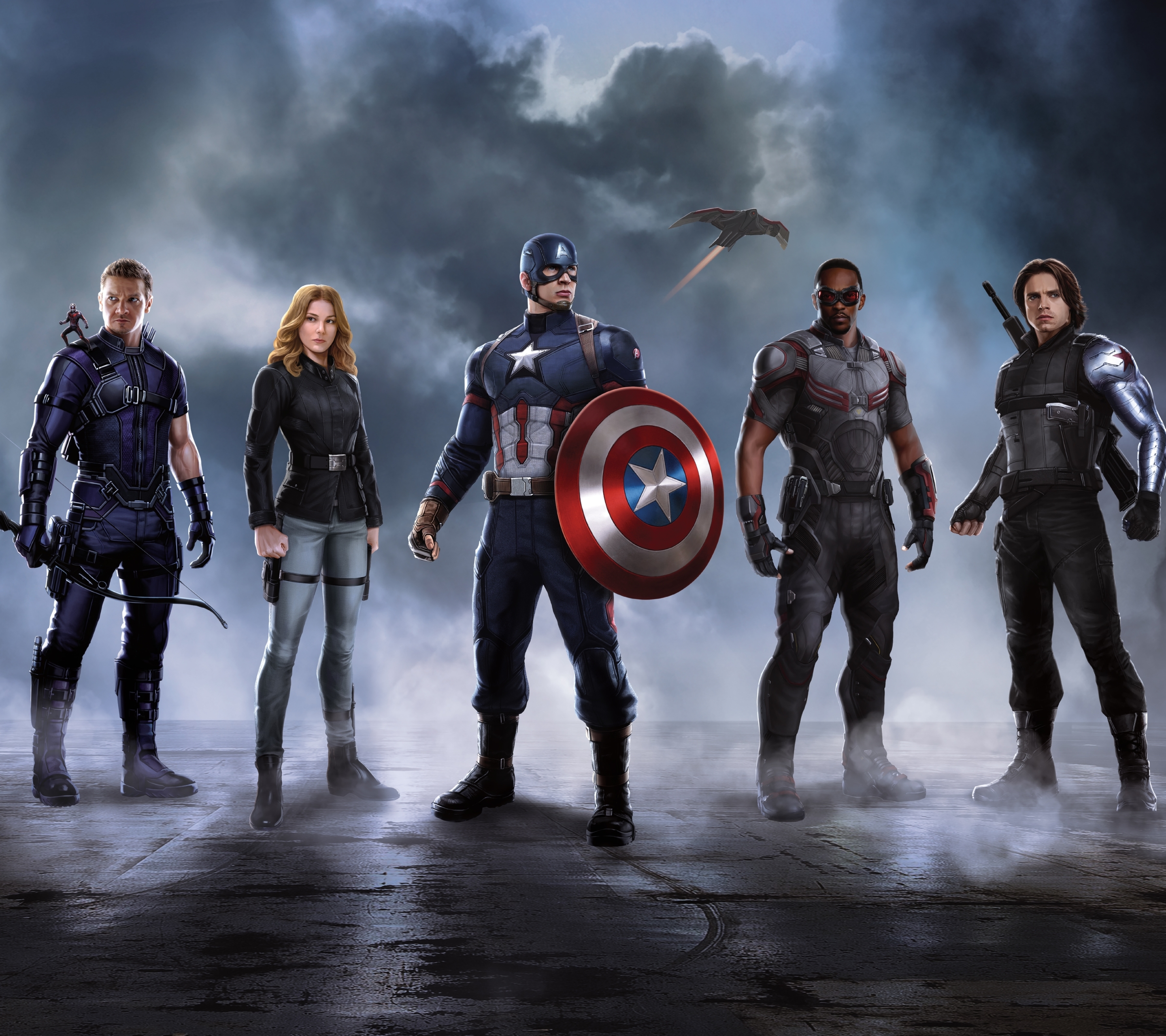 Download mobile wallpaper Captain America, Movie, Hawkeye, Falcon (Marvel Comics), Winter Soldier, Ant Man, Captain America: Civil War for free.