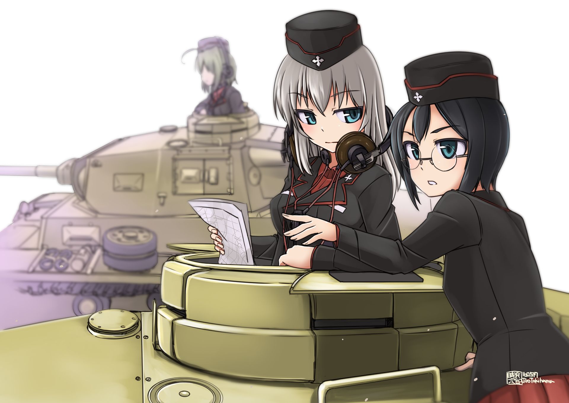 Girls und Panzer Эрика на танке
