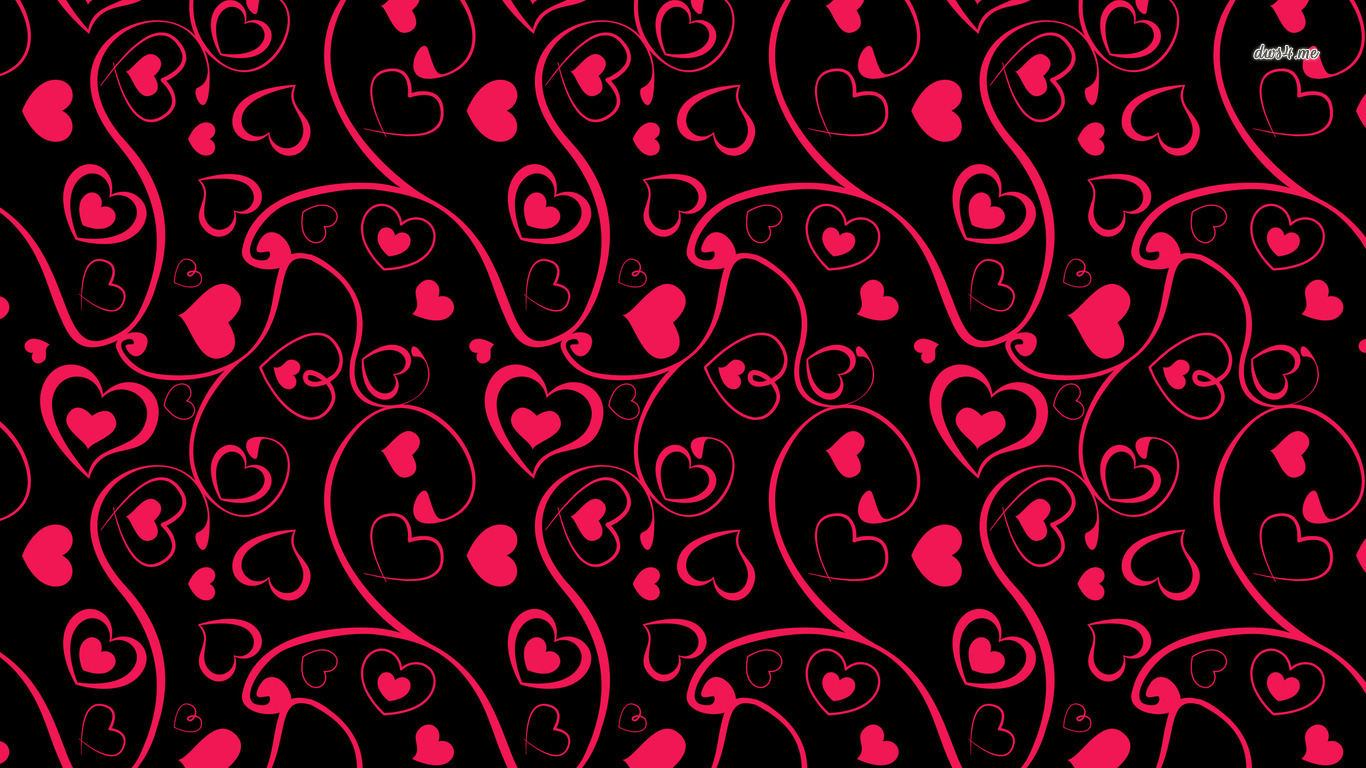 Розовые узоры на черном фоне
