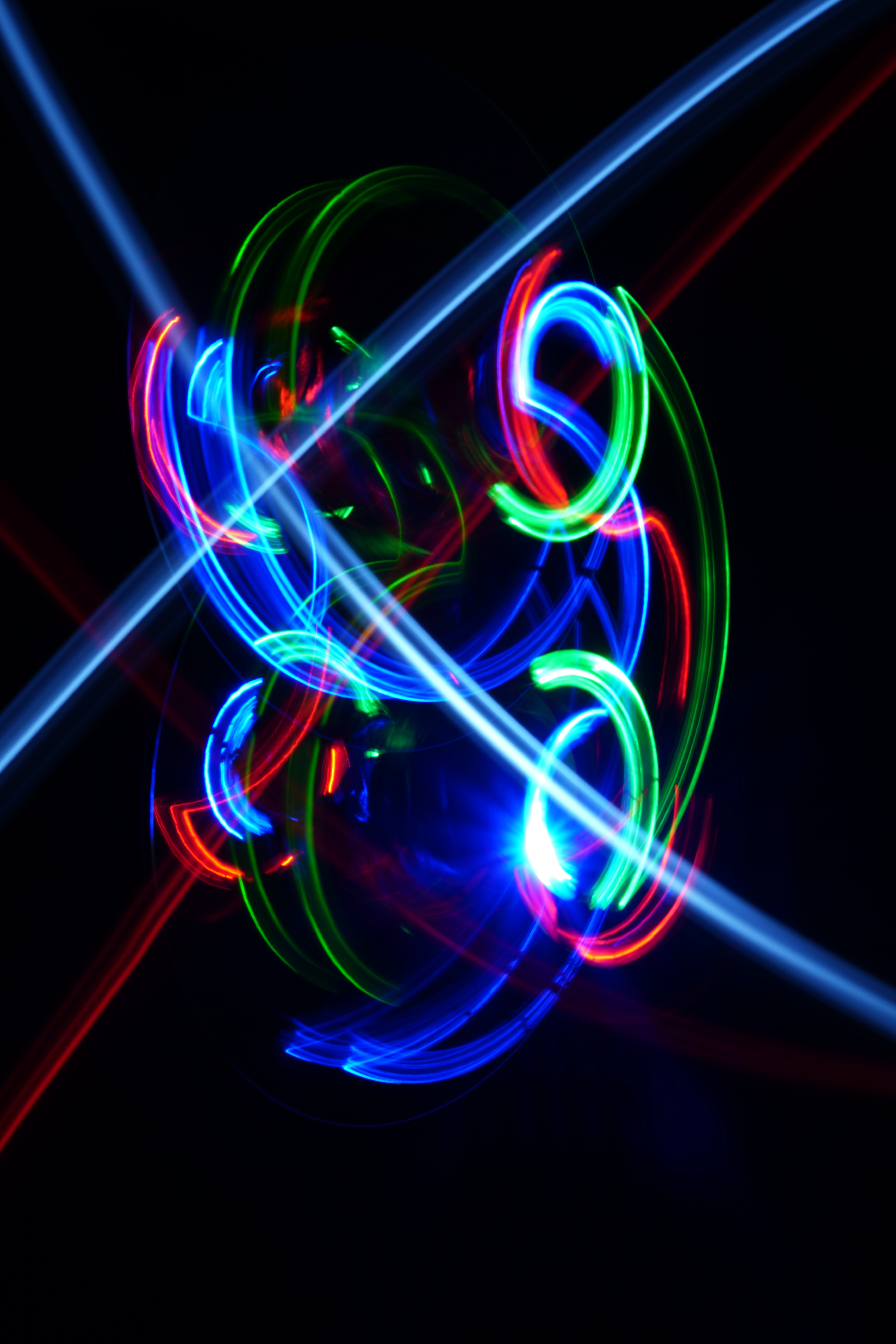 Download mobile wallpaper Long Exposure, Smooth, Light, Multicolored, Motley, Shine, Blur, Abstract, Neon for free.