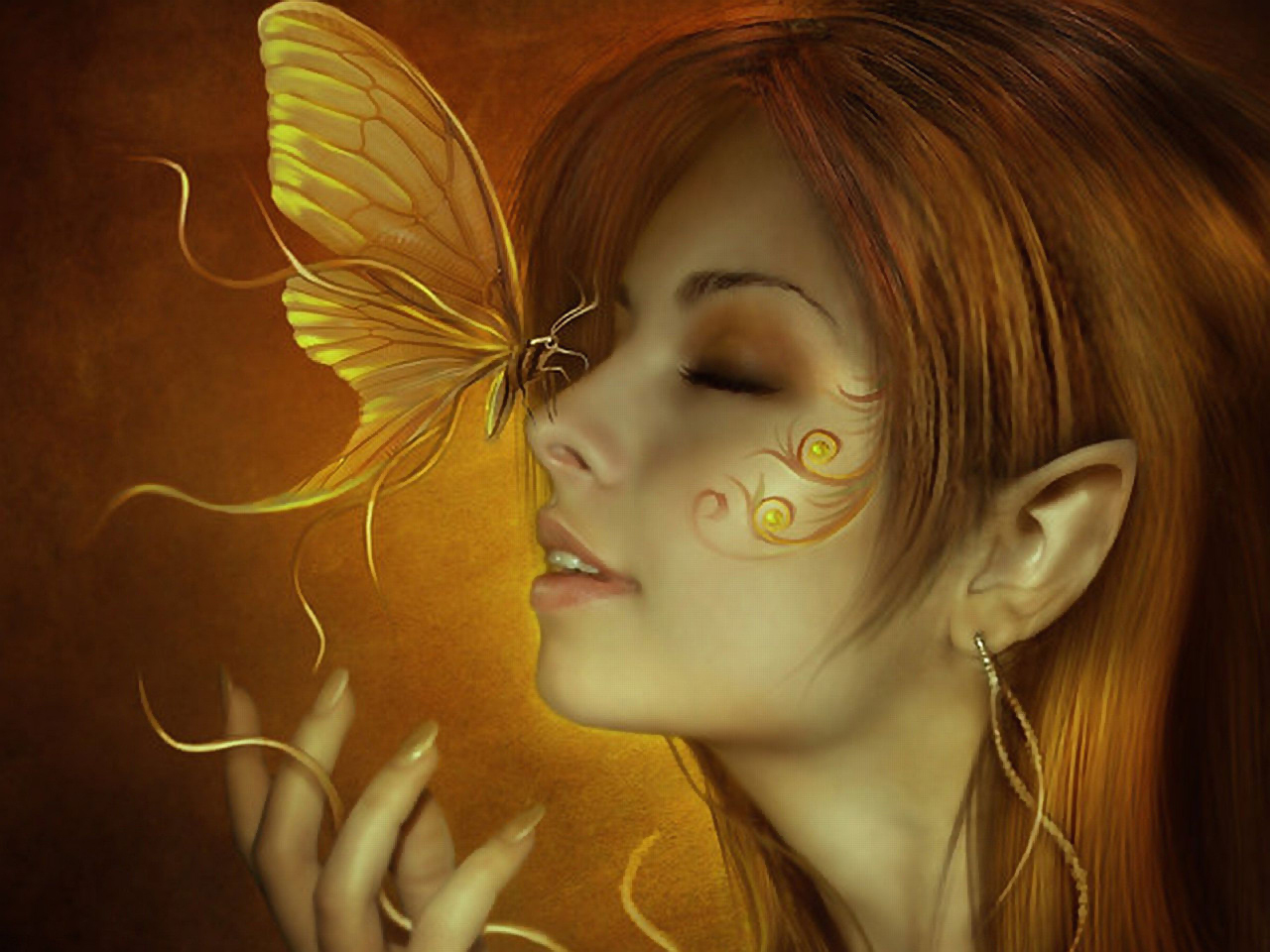 butterfly, fantasy, elf wallpaper for mobile