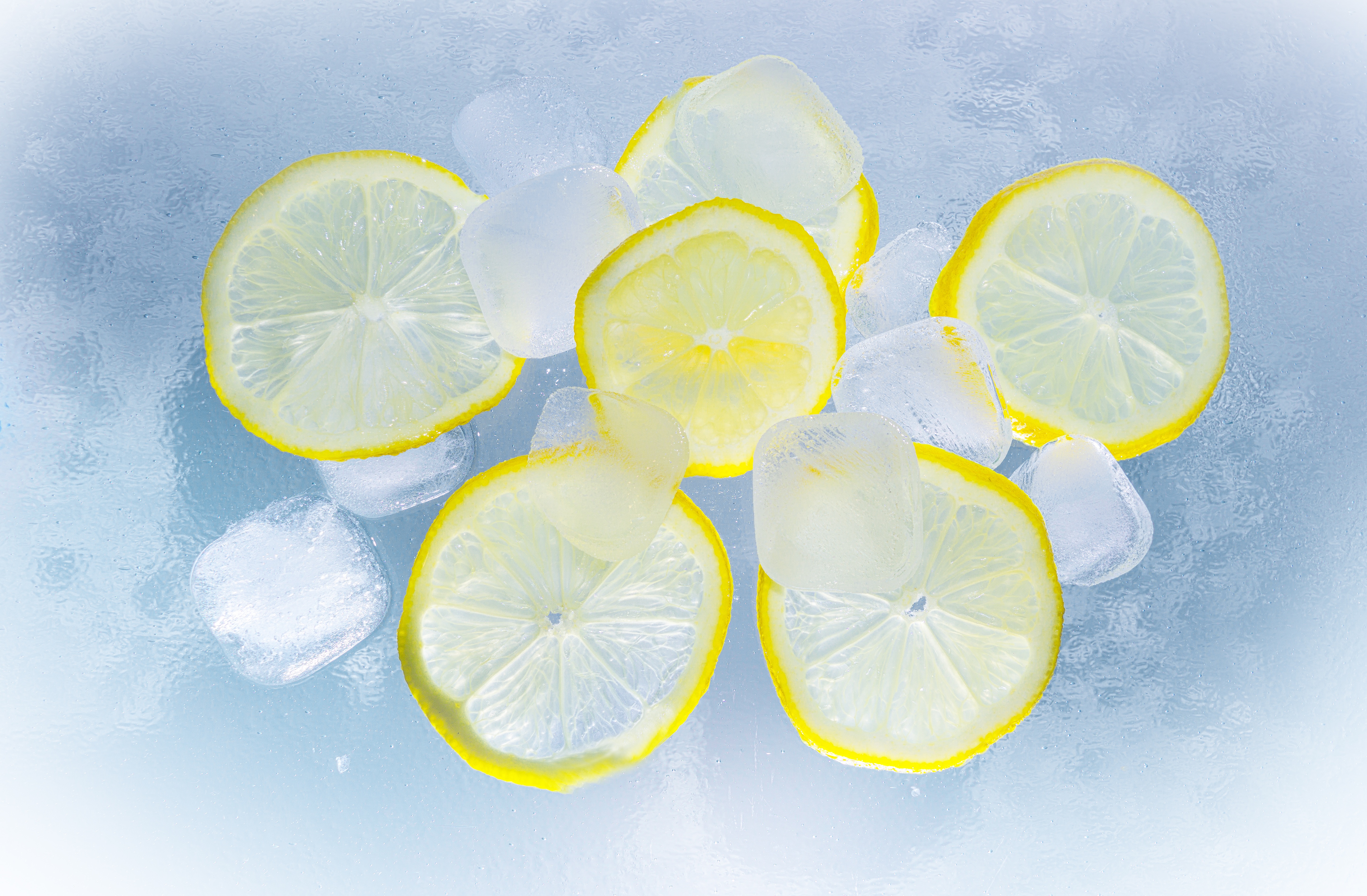 ice, lemons, citrus, food