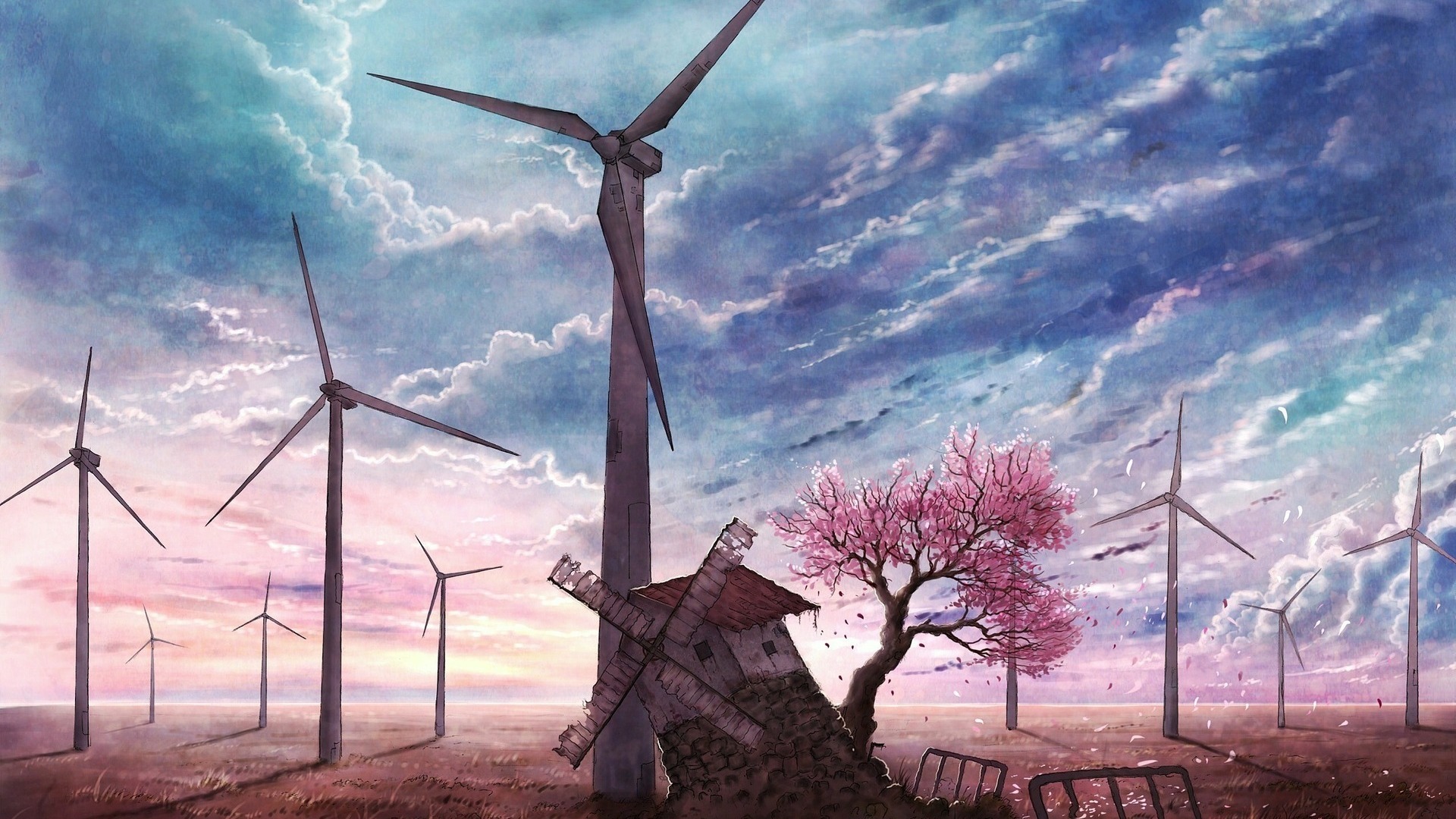 Download mobile wallpaper Landscape, Anime for free.