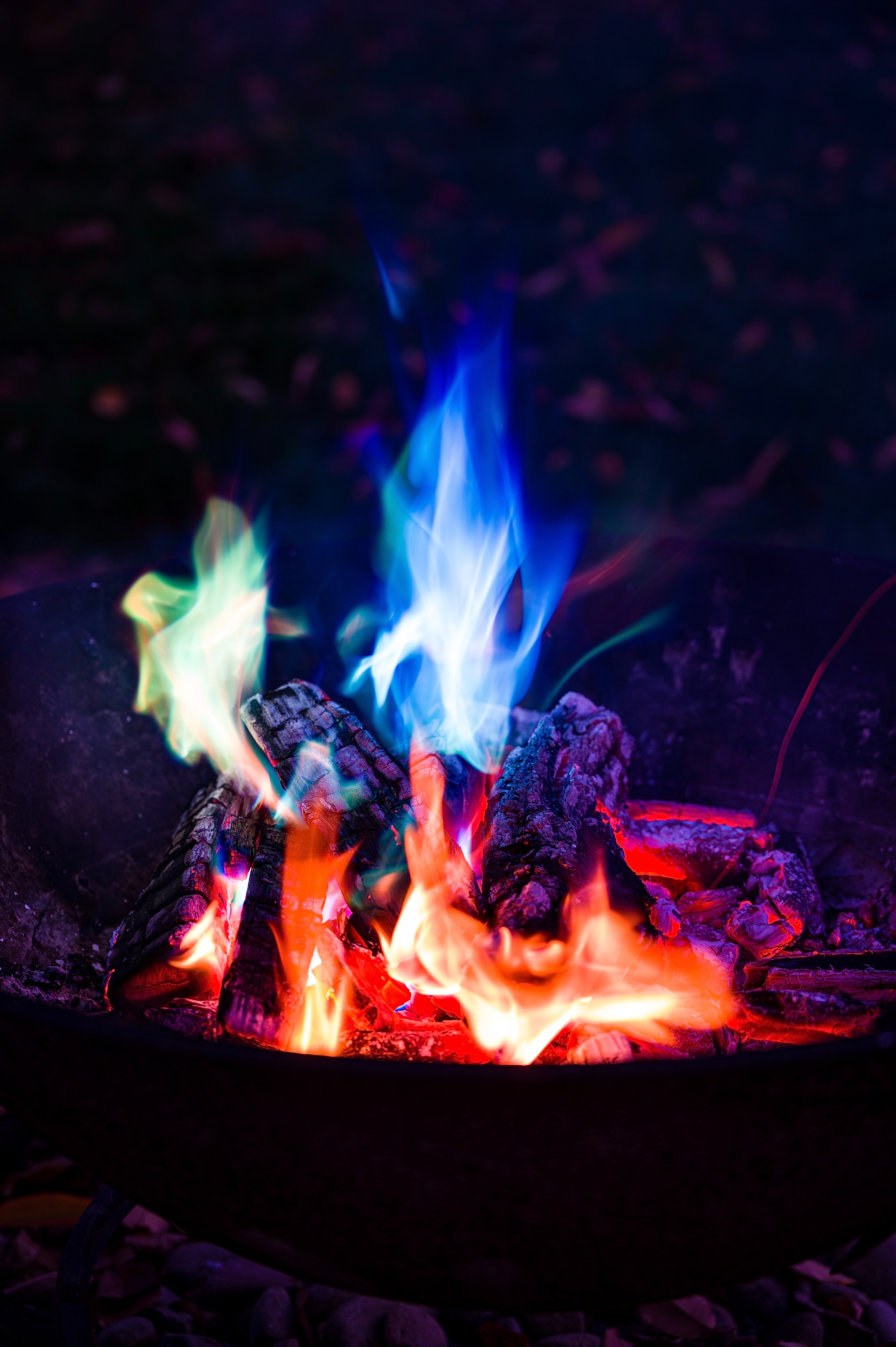 dark, bonfire, campsite, camping, fire, night, flame