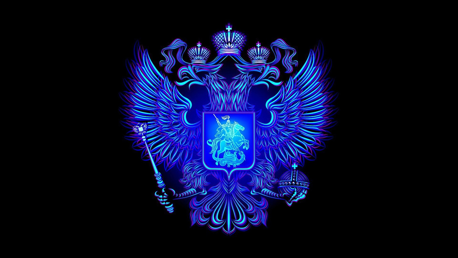 картинки черный герб россии