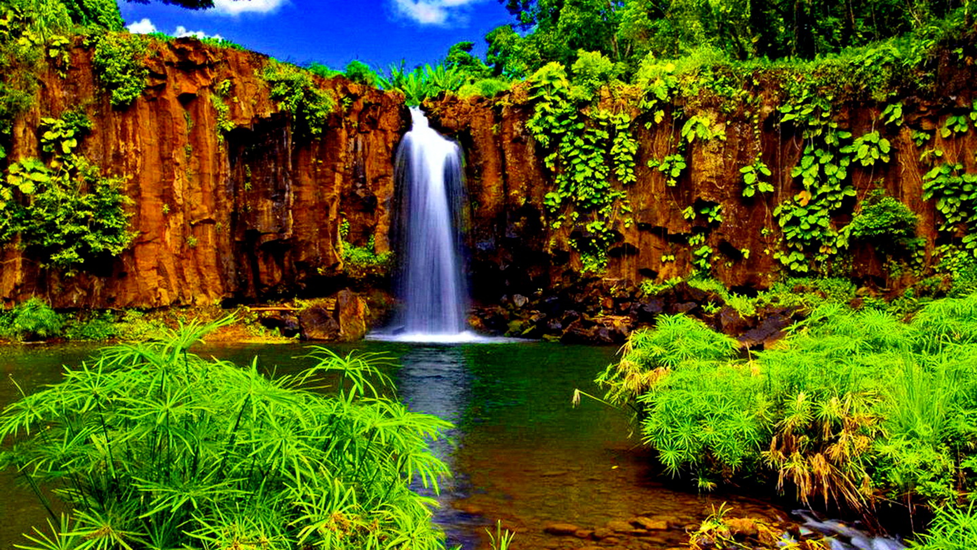 Download mobile wallpaper Waterfall, Waterfalls, Tropical, Nature, Earth for free.