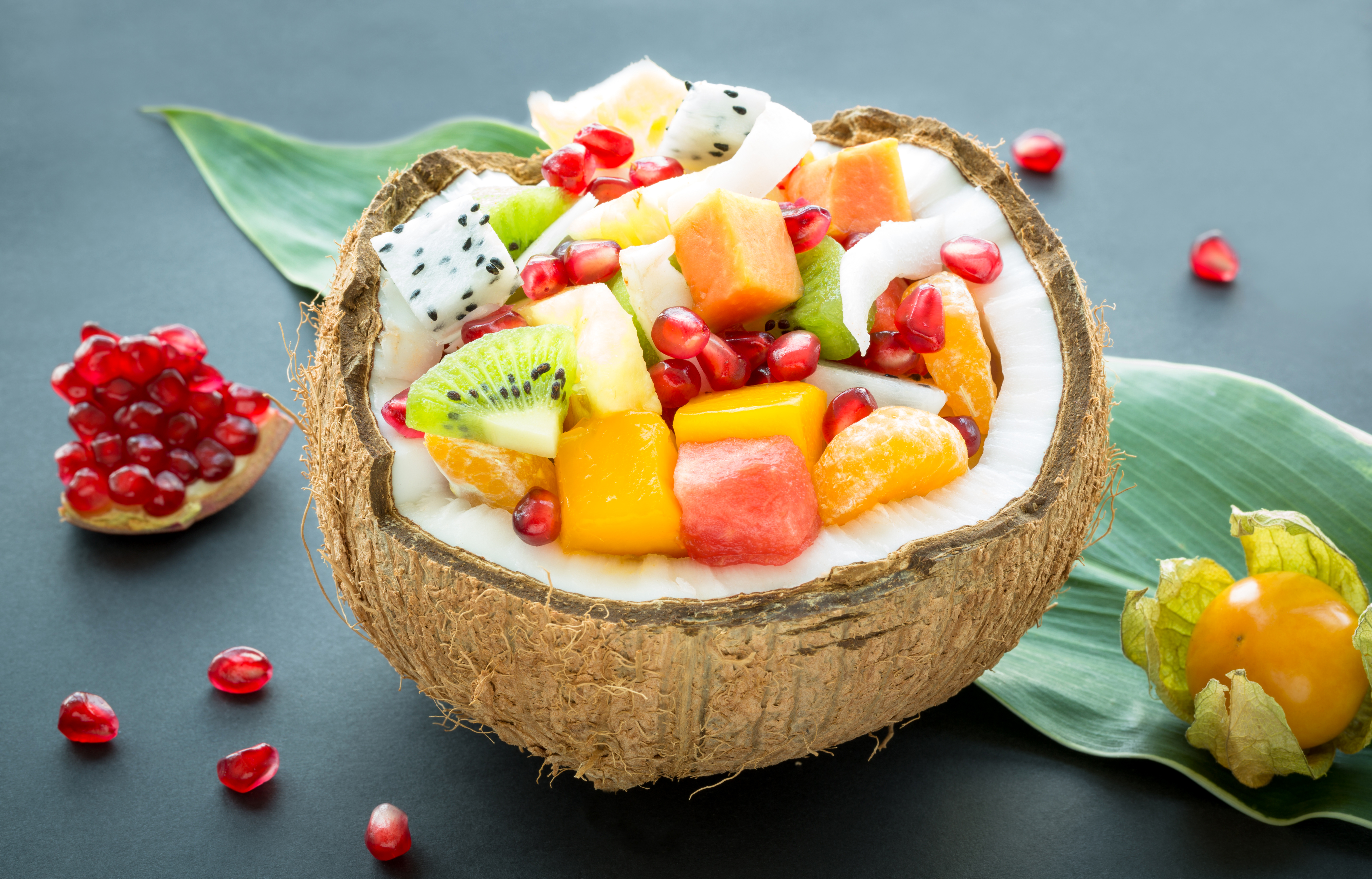 android food, fruit, coconut, fruits