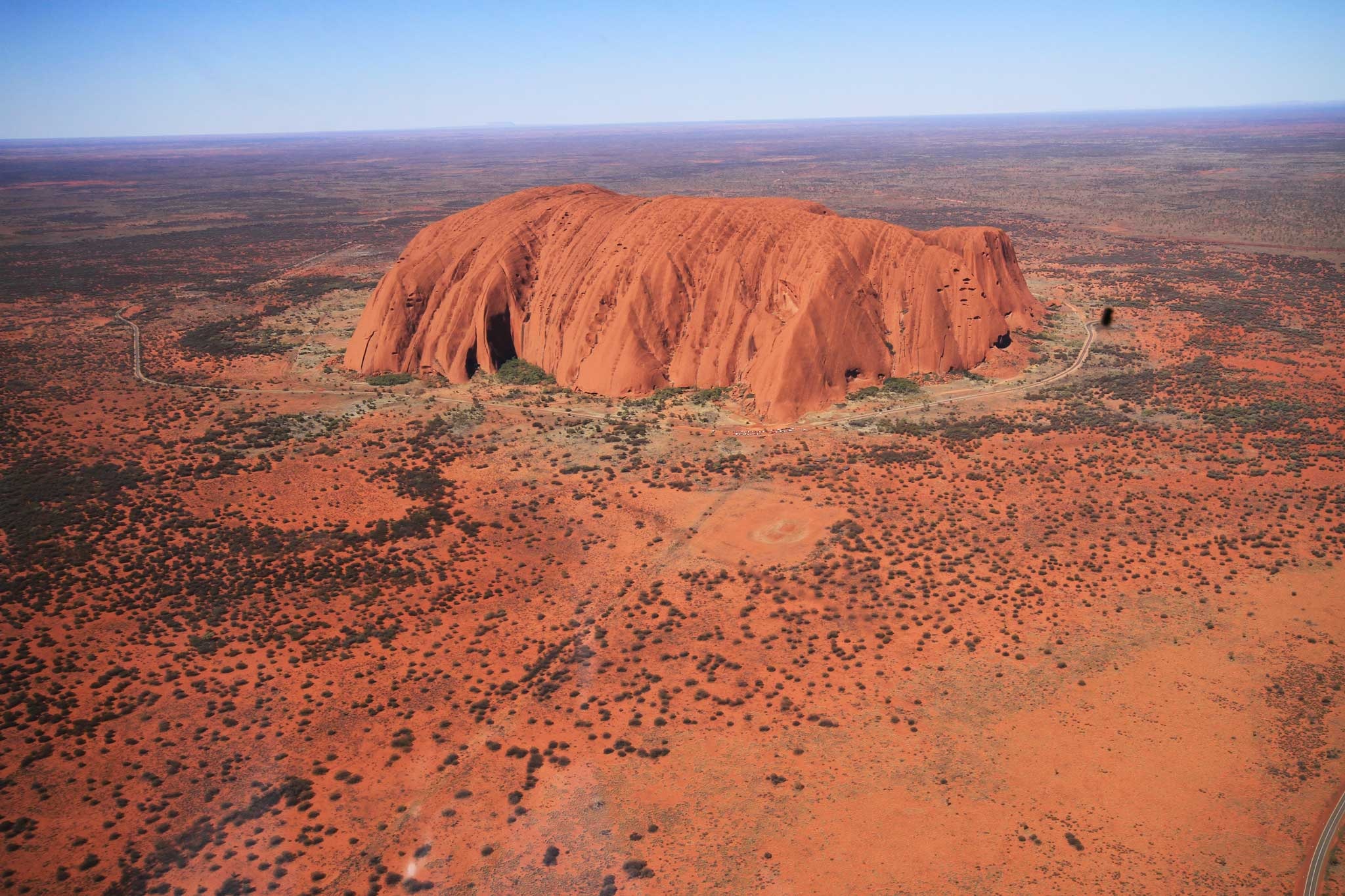 earth, uluru, aerial, australia, ayers rock, desert, landscape, nature QHD