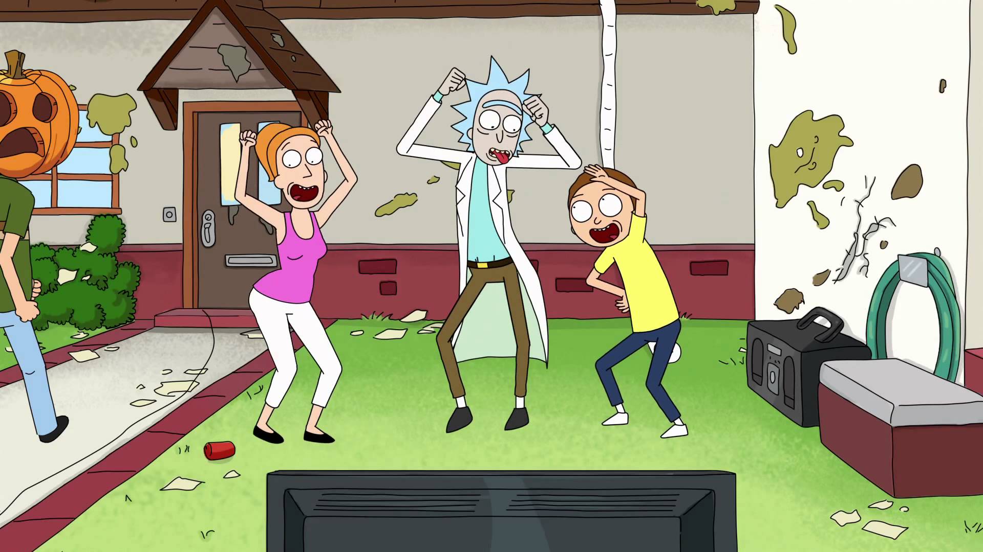 rick and morty, jerry smith, tv show, morty smith, rick sanchez, summer smith cellphone