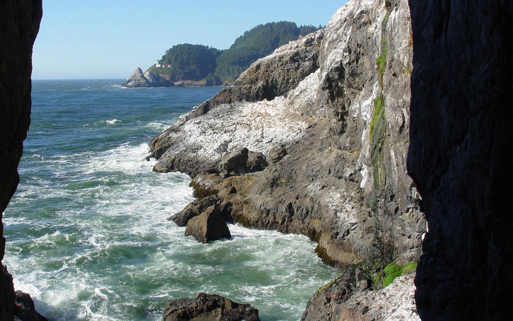 nature, water, sea, waves, rocks, shadow, gorge Full HD