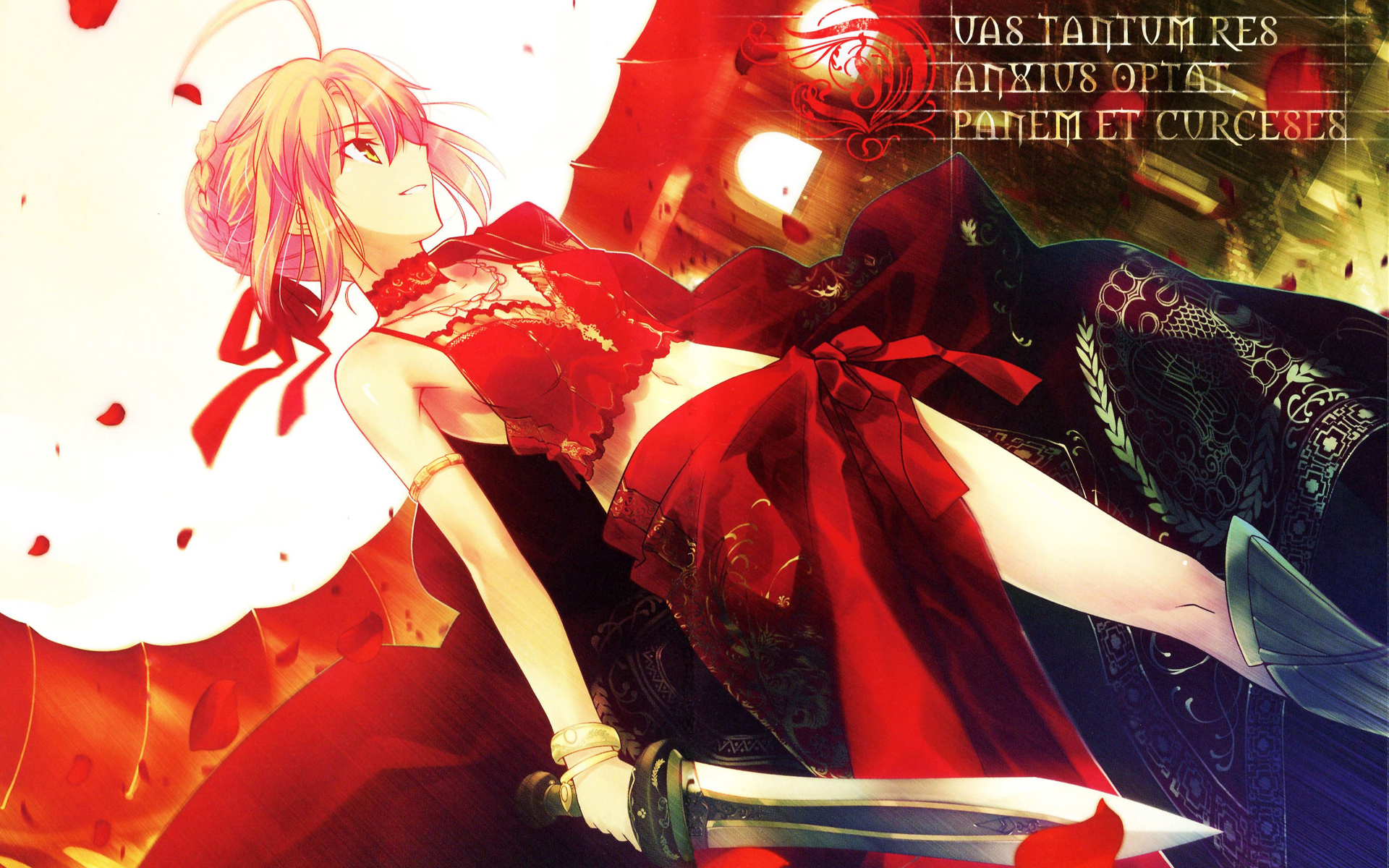 wallpapers anime, fate/extra, red saber, fate series
