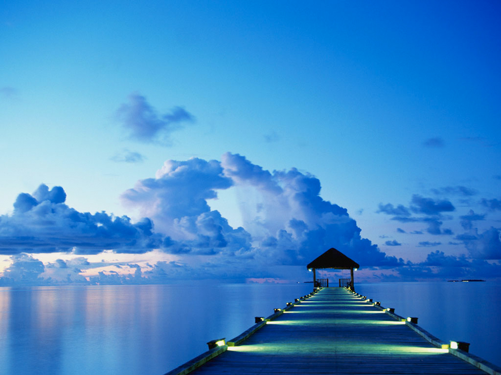 1512357 Hintergrundbild herunterladen menschengemacht, seebrücke, blau, wolke, dock, himmel, wasser - Bildschirmschoner und Bilder kostenlos