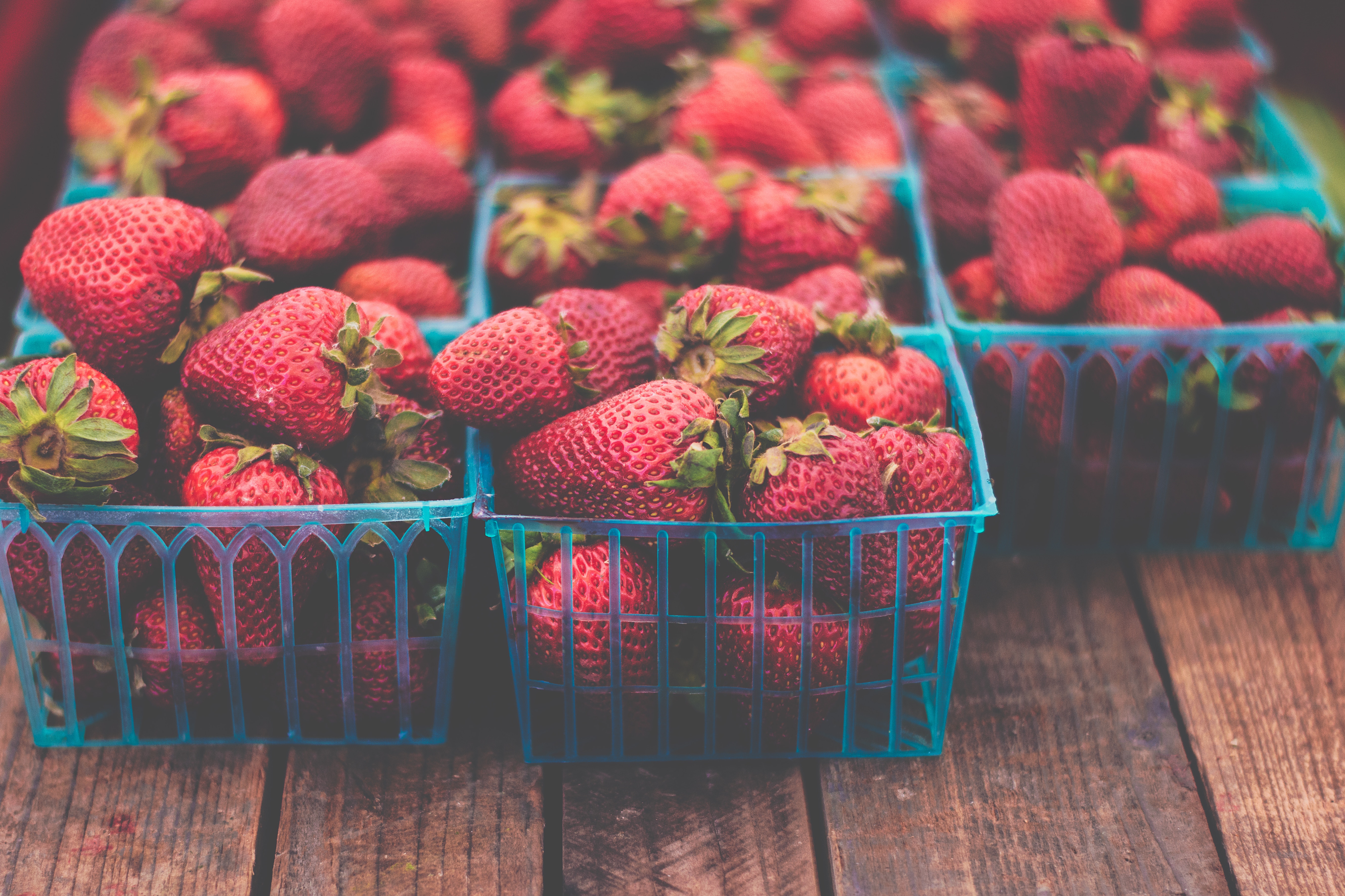 food, strawberry, berries, ripe, packaging, baskets, packing