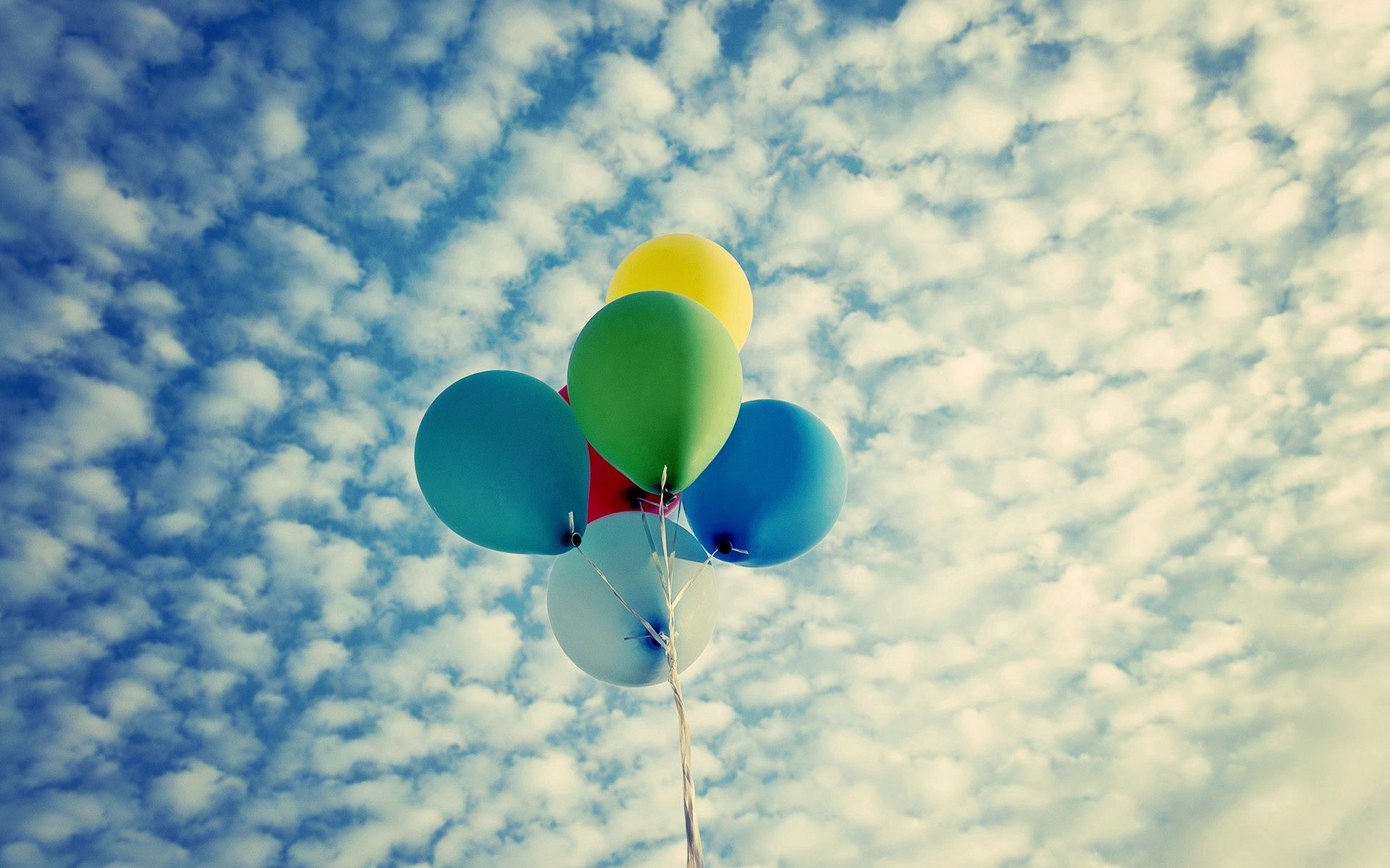 miscellanea, balloons, sky, clouds, miscellaneous, multicolored, motley, flight