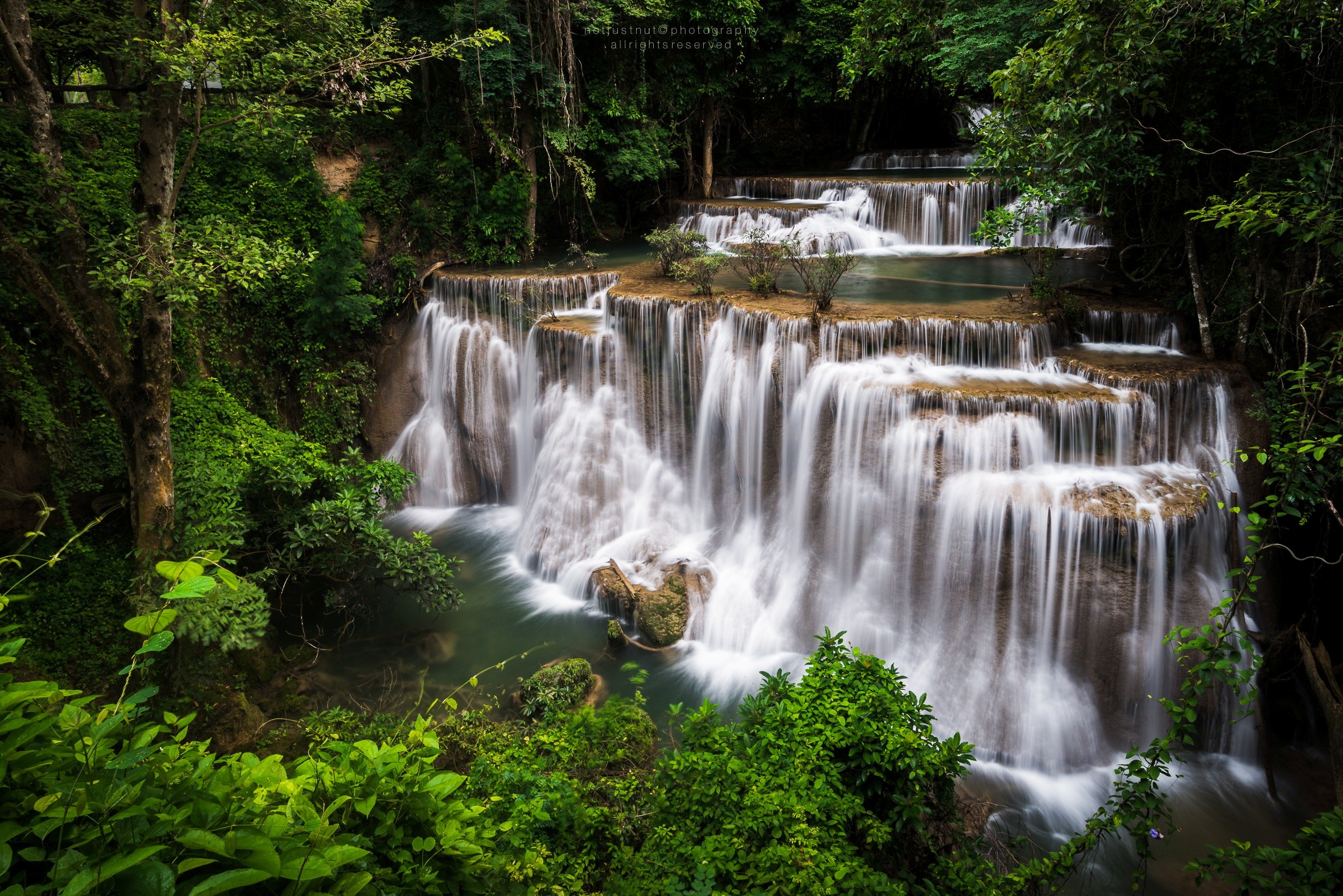349434 скачать обои земля/природа, водопад хуай мэй камин, национальный парк эраван, водопад эраван, таиланд, водопад, водопады - заставки и картинки бесплатно
