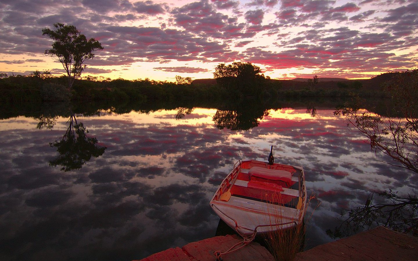 無料モバイル壁紙川, 日没, ボート, 風景をダウンロードします。