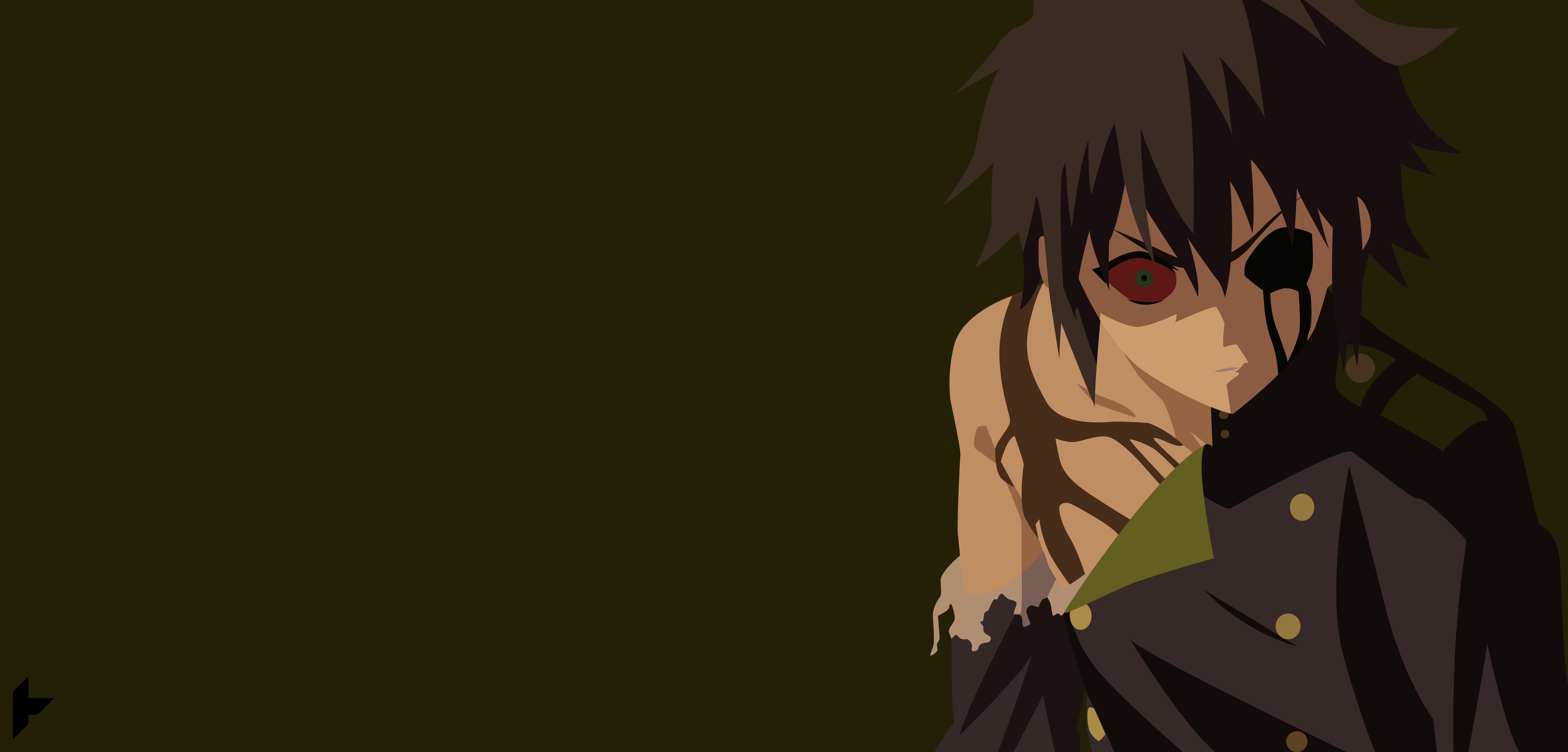 anime, seraph of the end, angry, black hair, minimalist, uniform, yūichirō hyakuya Phone Background