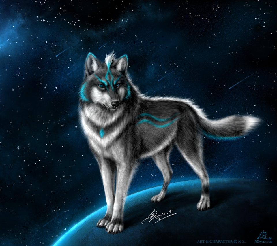 Лунный синий волк
