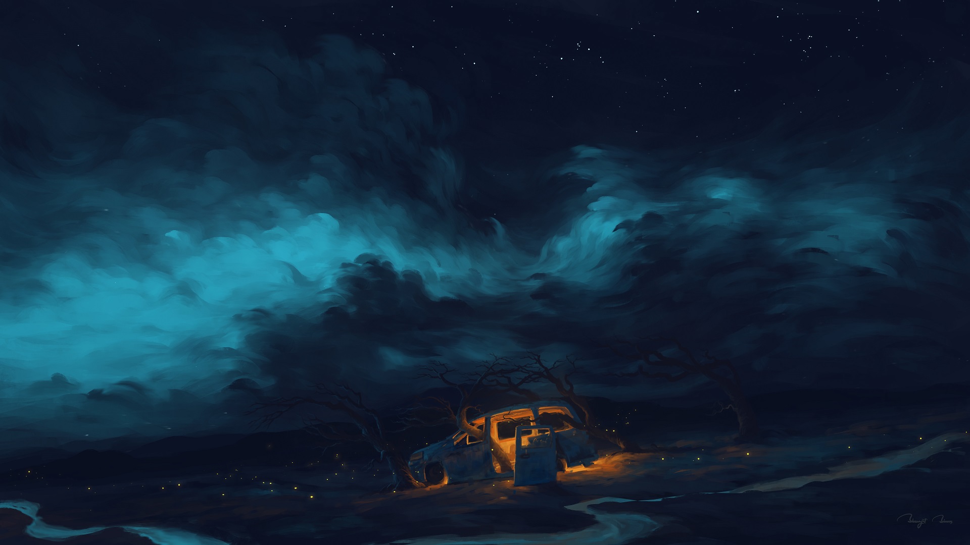 Море ночь живопись