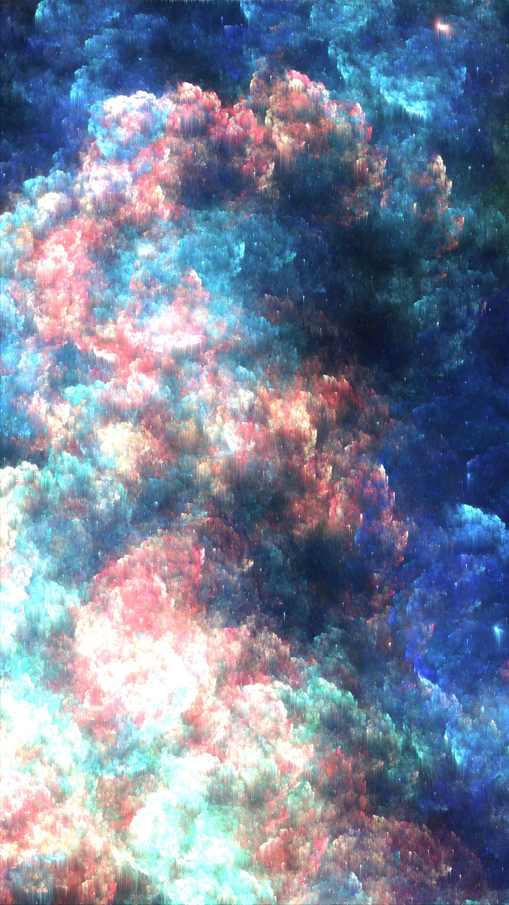 cloud, glitch, abstract, bright, multicolored, motley 4K