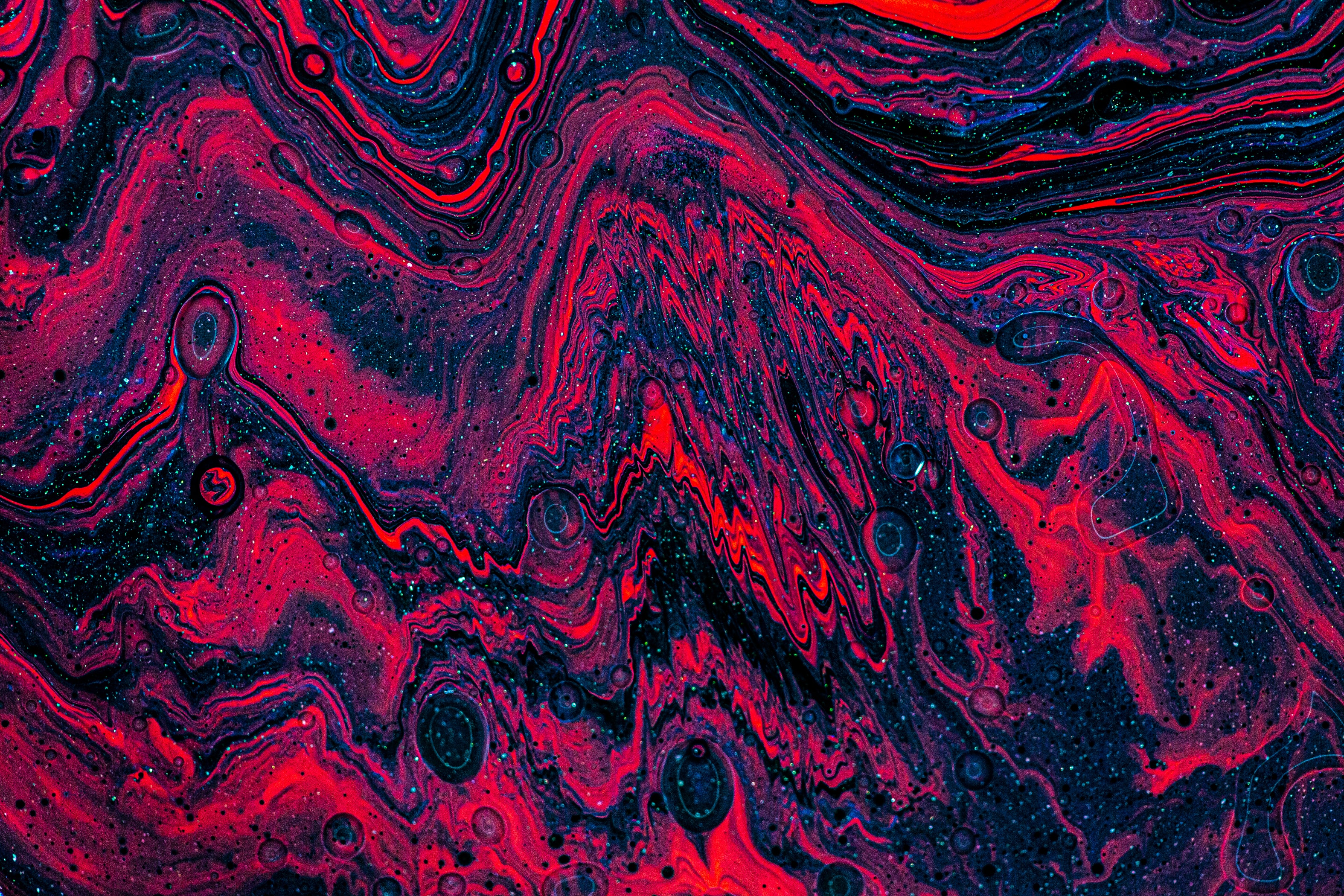 fluid art, paint, sequins, abstract, red, divorces, tinsel
