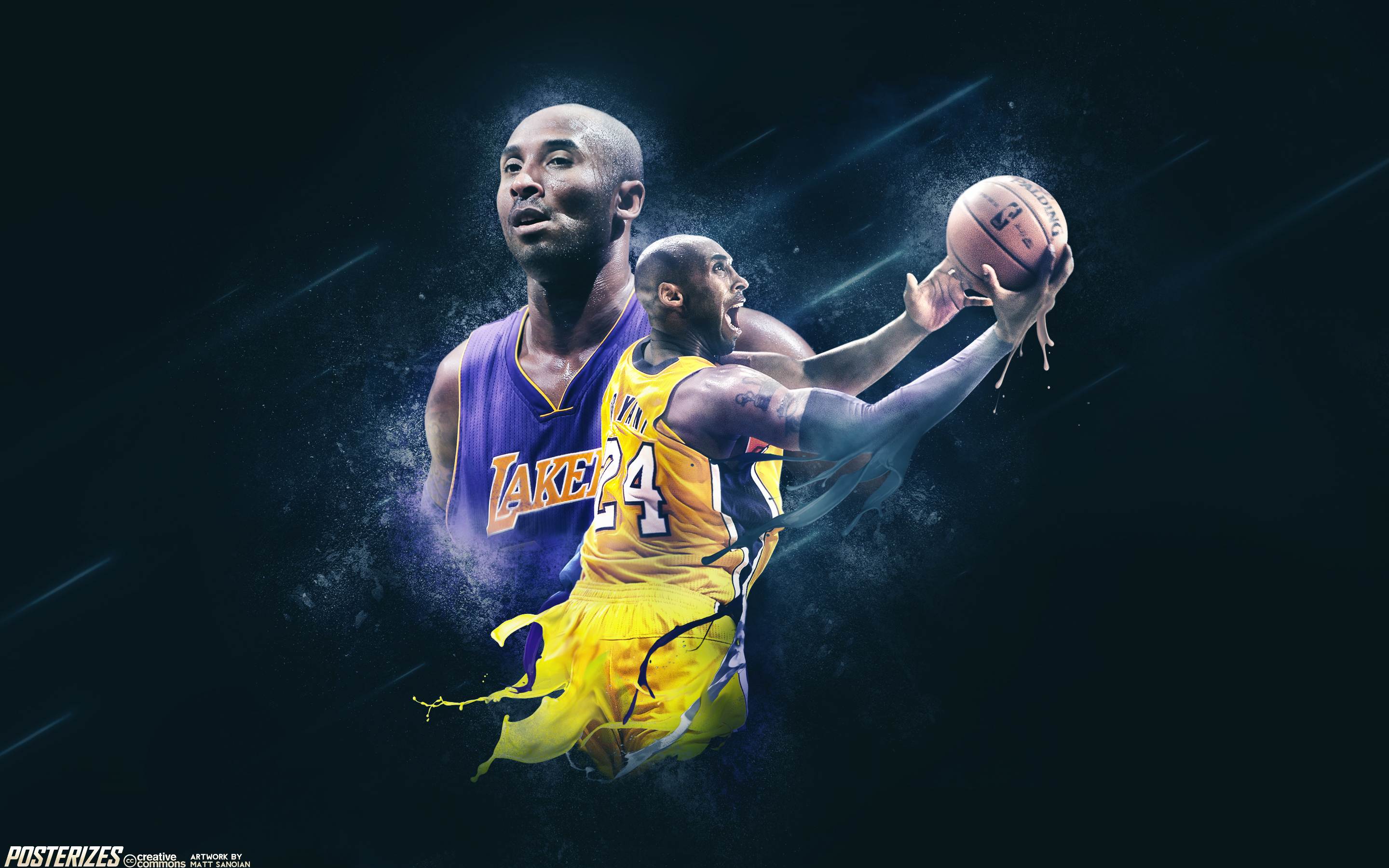 Kobe Bryant Wallpaper 4K, NBA, Lakers, Blue background