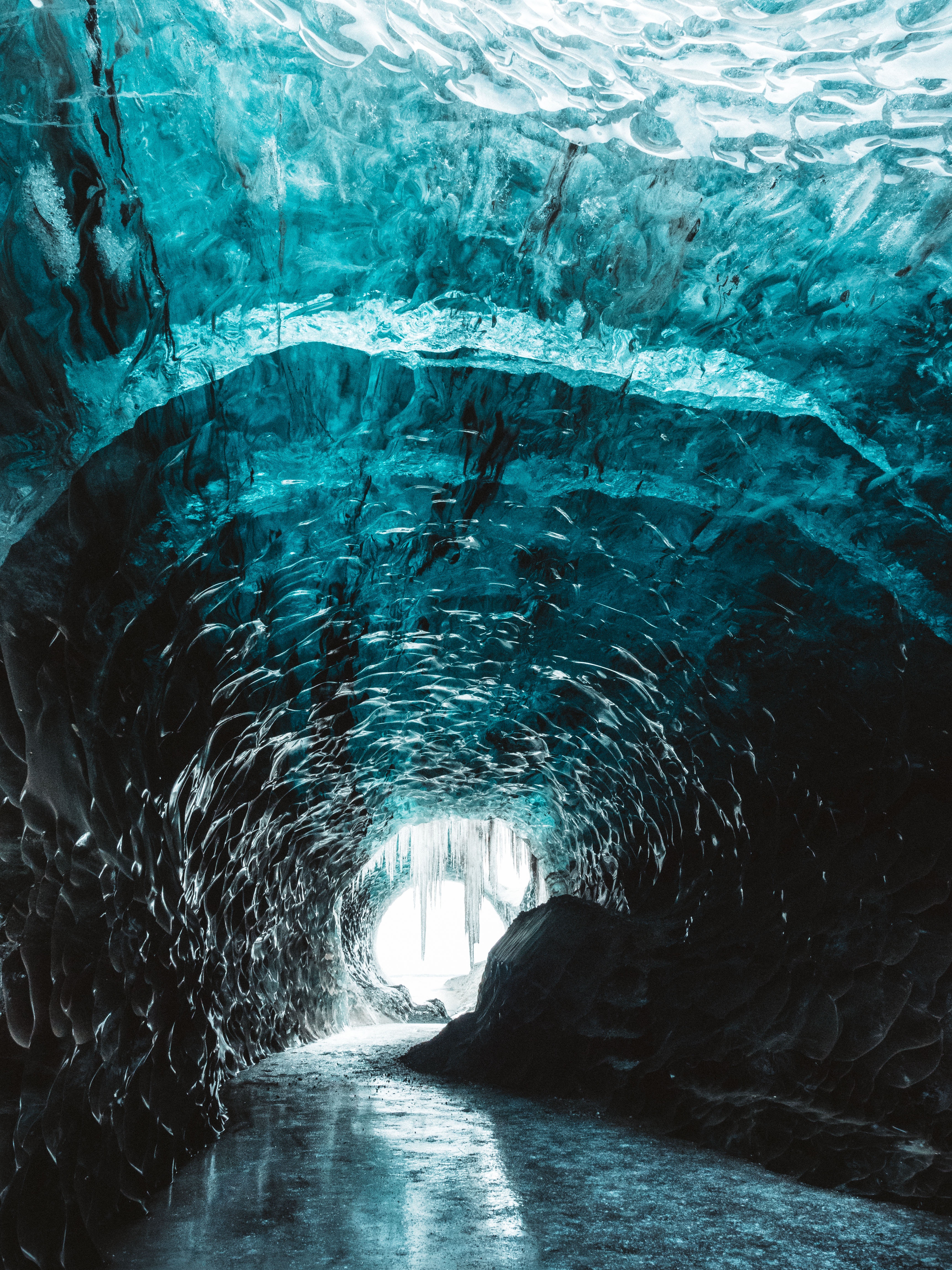 ice floes, nature, ice, cave, deepening, recess