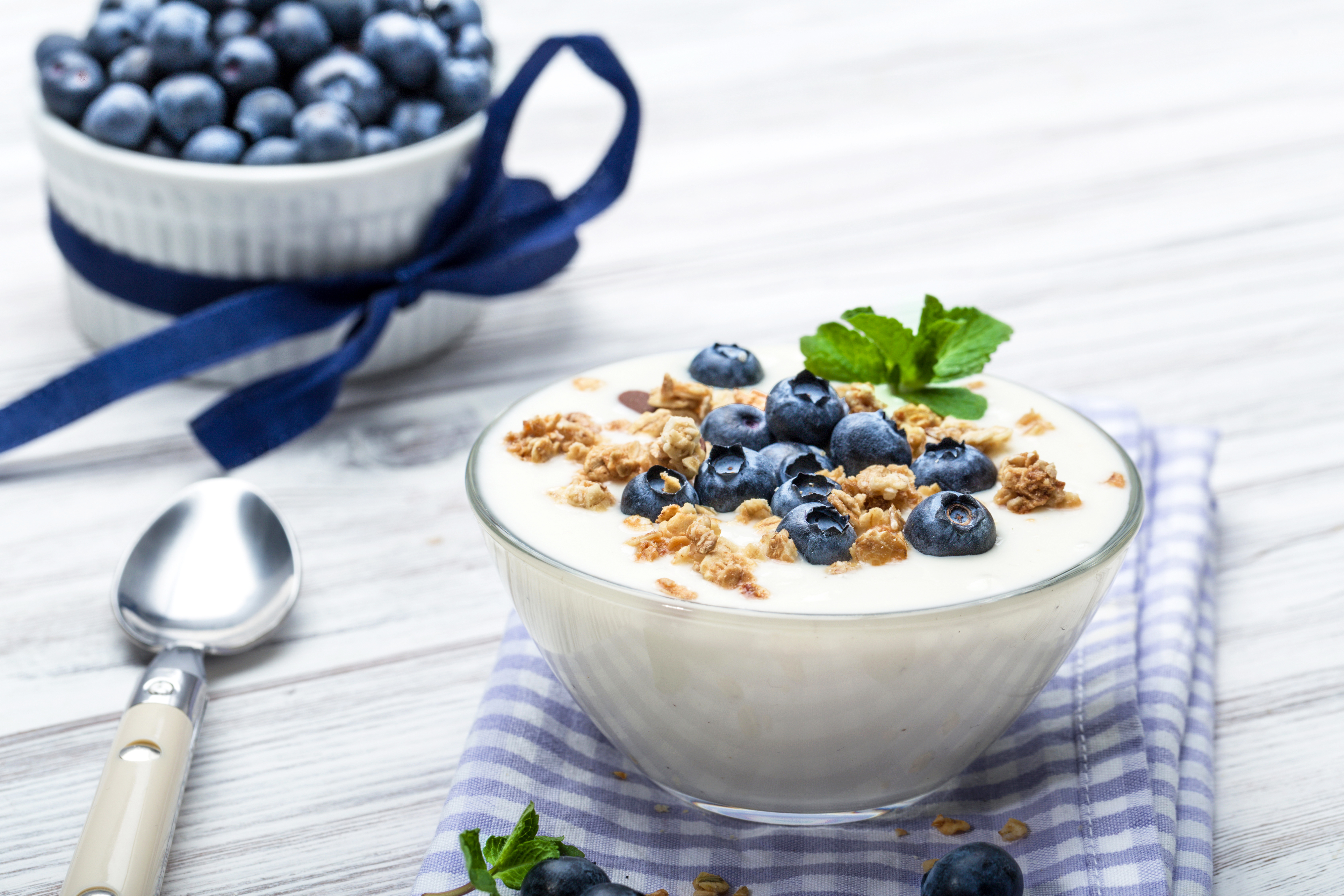 HD wallpaper food, yogurt, blueberry, breakfast, muesli