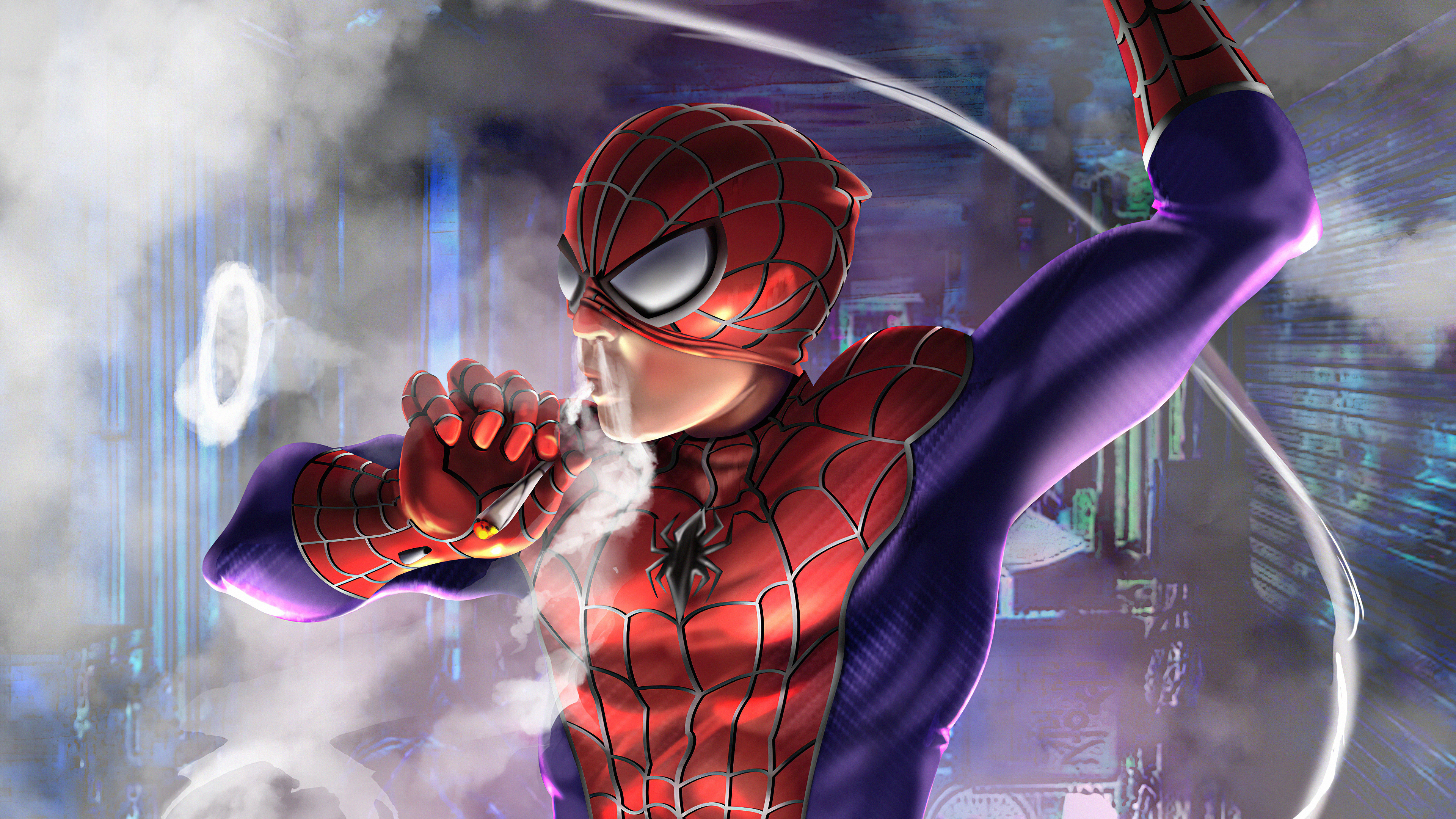 Free download wallpaper Spider Man, Comics, Smoking on your PC desktop