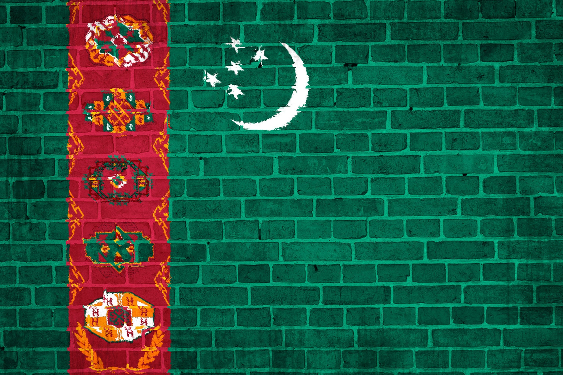 Laden Sie das Stones, Textur, Flagge, Turkmenistan, Texturen, Wand, Flag-Bild kostenlos auf Ihren PC-Desktop herunter