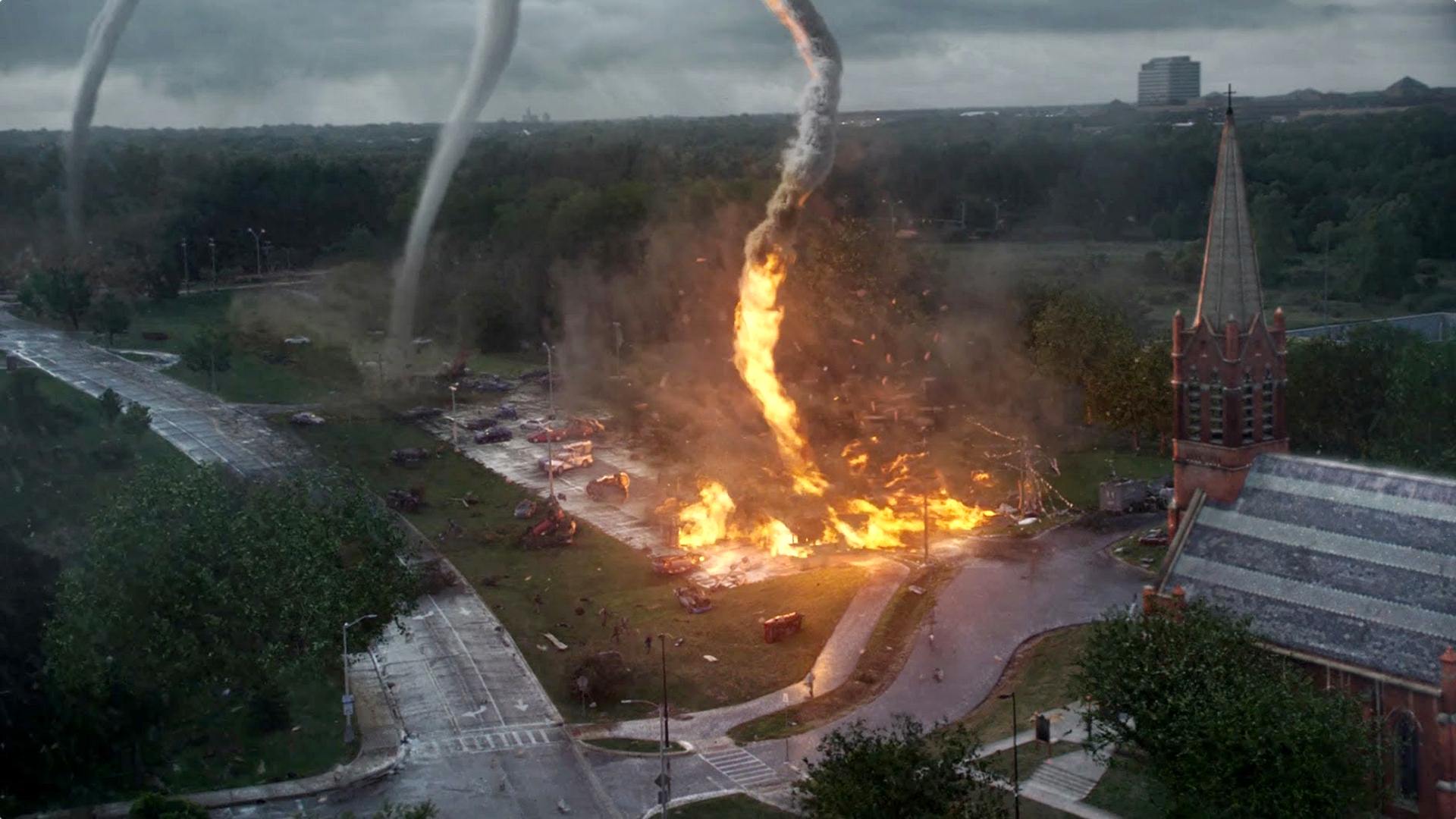 movie, into the storm, destruction, fire, storm, tornado Aesthetic wallpaper