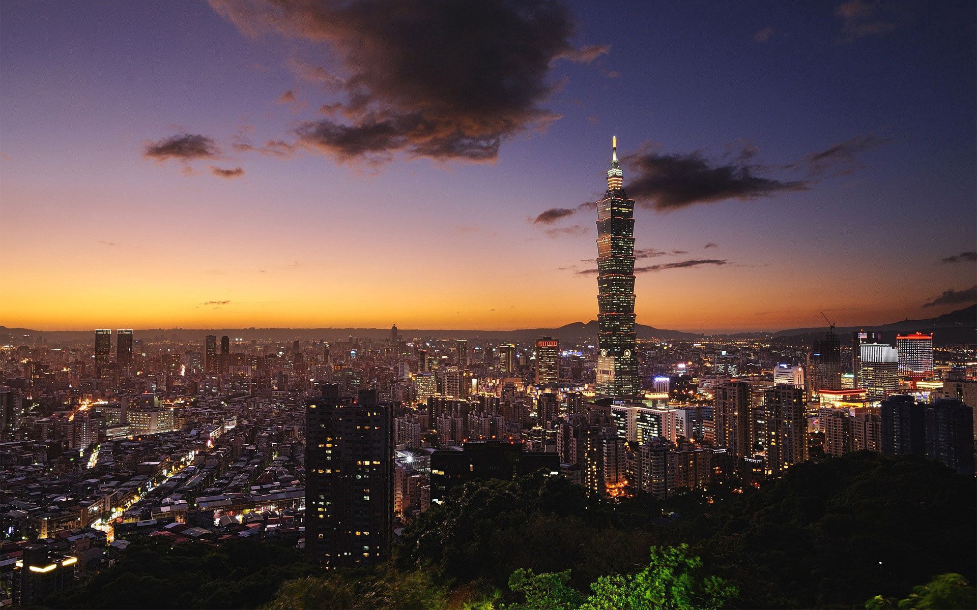 taiwan, cities, view from above, skyscrapers, taipei Smartphone Background