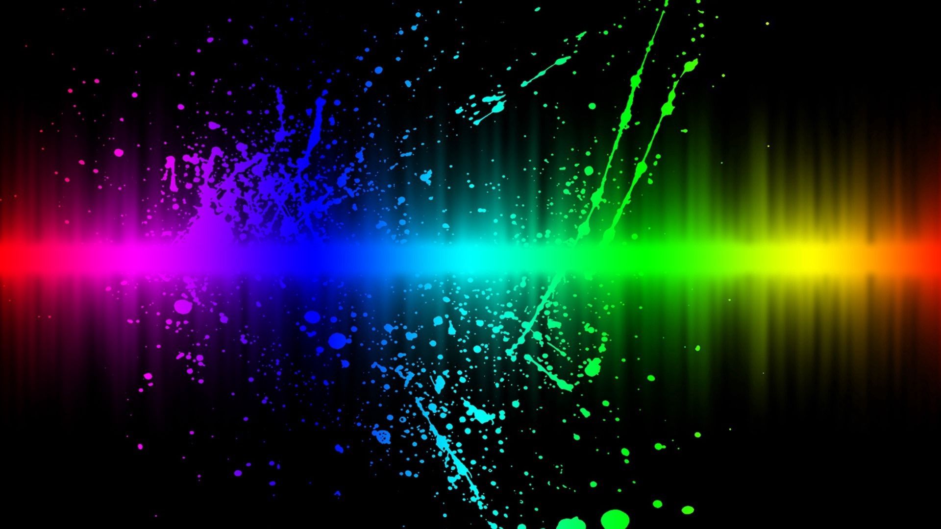 rainbow, abstract, lines, paint, iridescent, blots Image for desktop