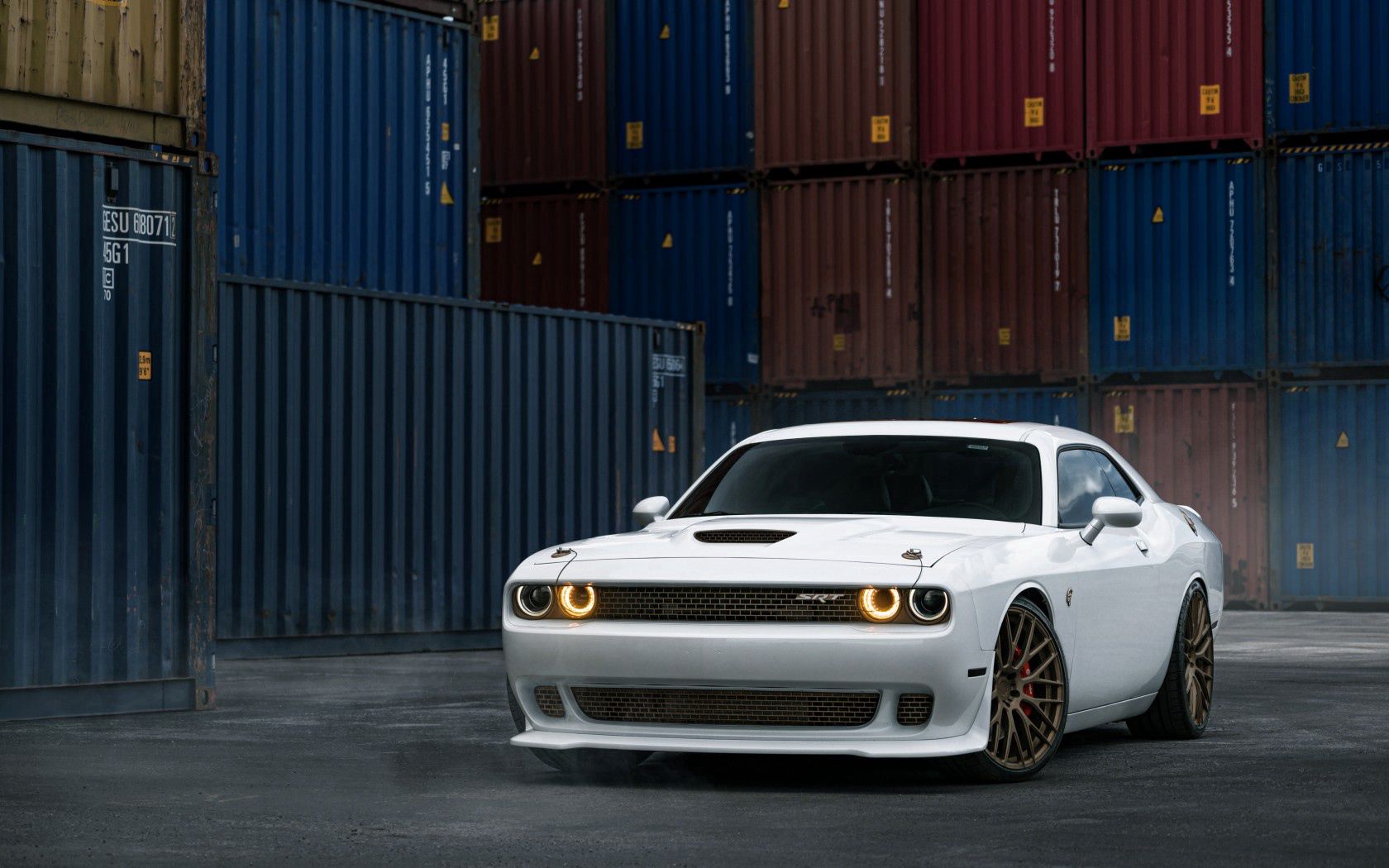 dodge challenger, front view, cars, white Full HD