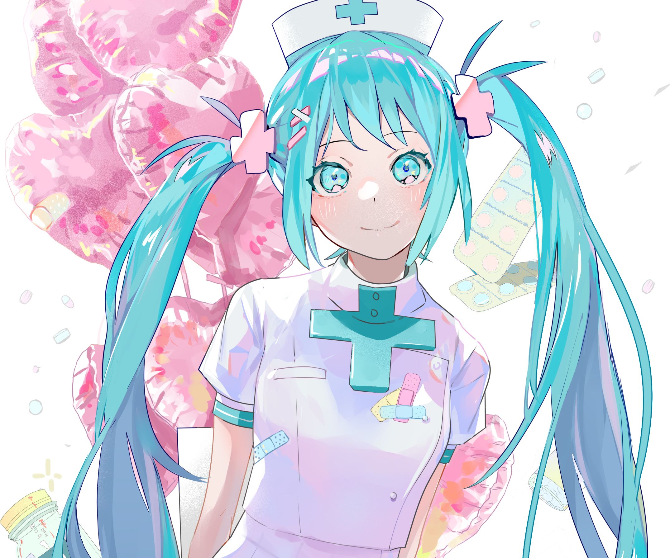 vertical wallpaper anime, vocaloid, hatsune miku, nurse