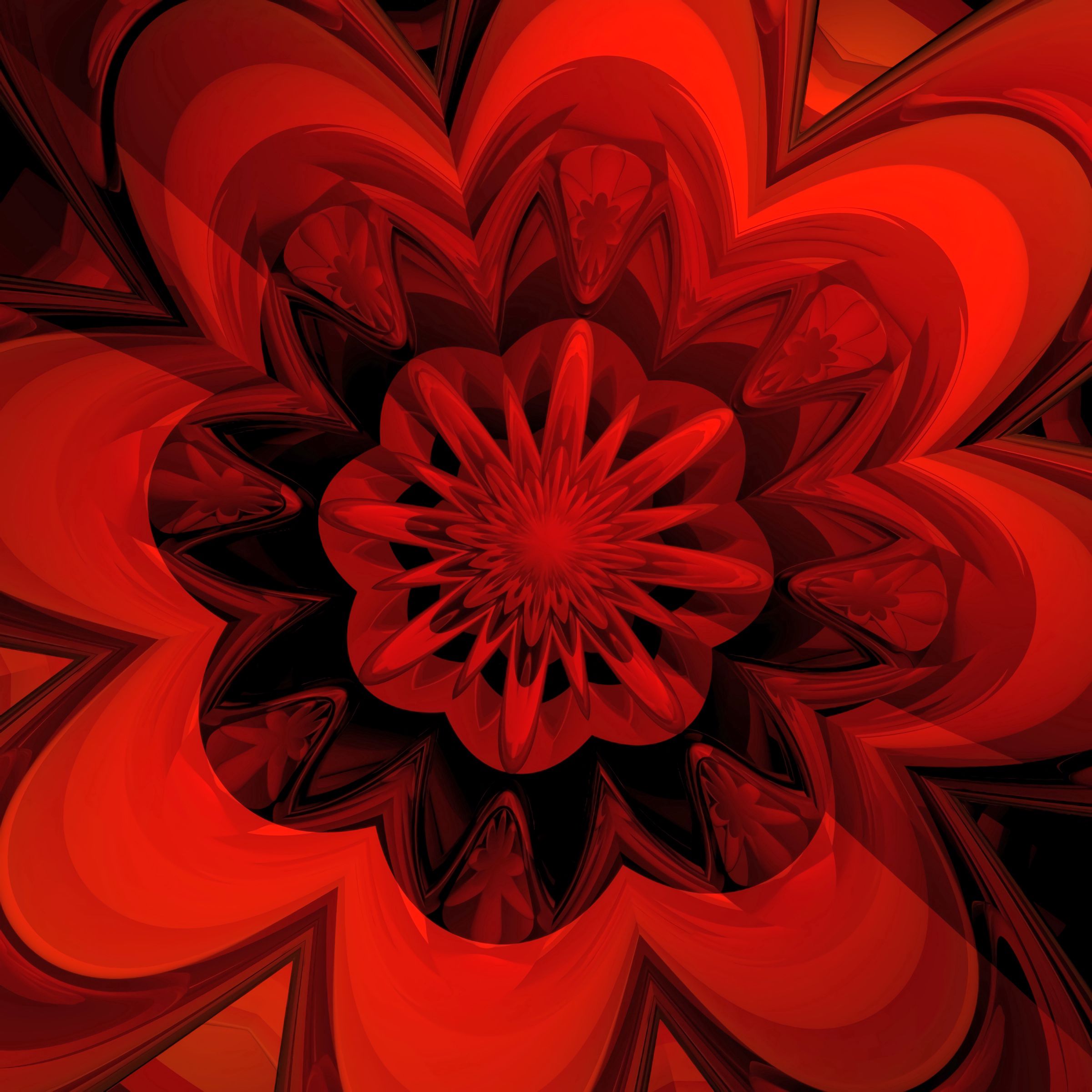 135076 baixar imagens abstrato, vermelho, flor, fractal, digital - papéis de parede e protetores de tela gratuitamente