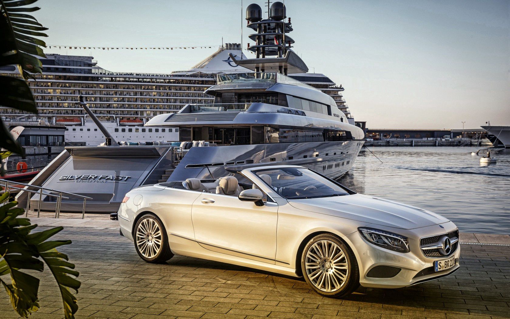 silvery, hdr, cars, side view, mercedes benz, cabriolet, a217, silver, s 500 HD wallpaper