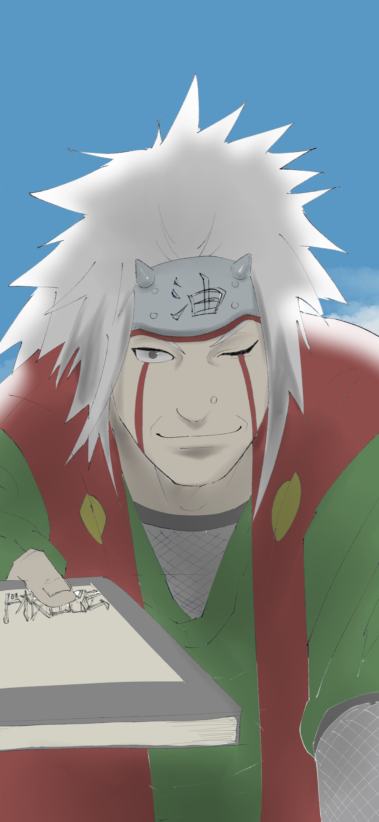 naruto and jiraiya under a tree