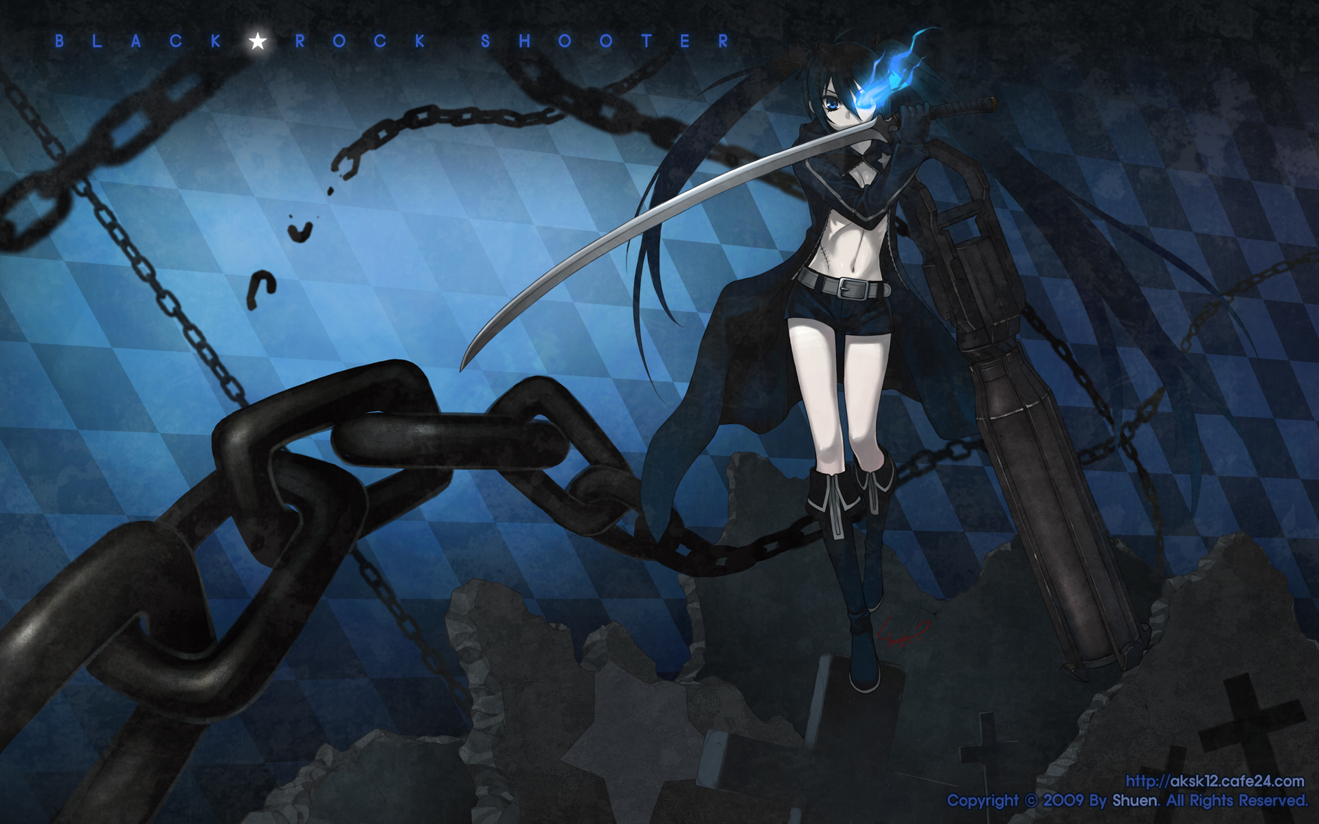 anime, black rock shooter wallpapers for tablet