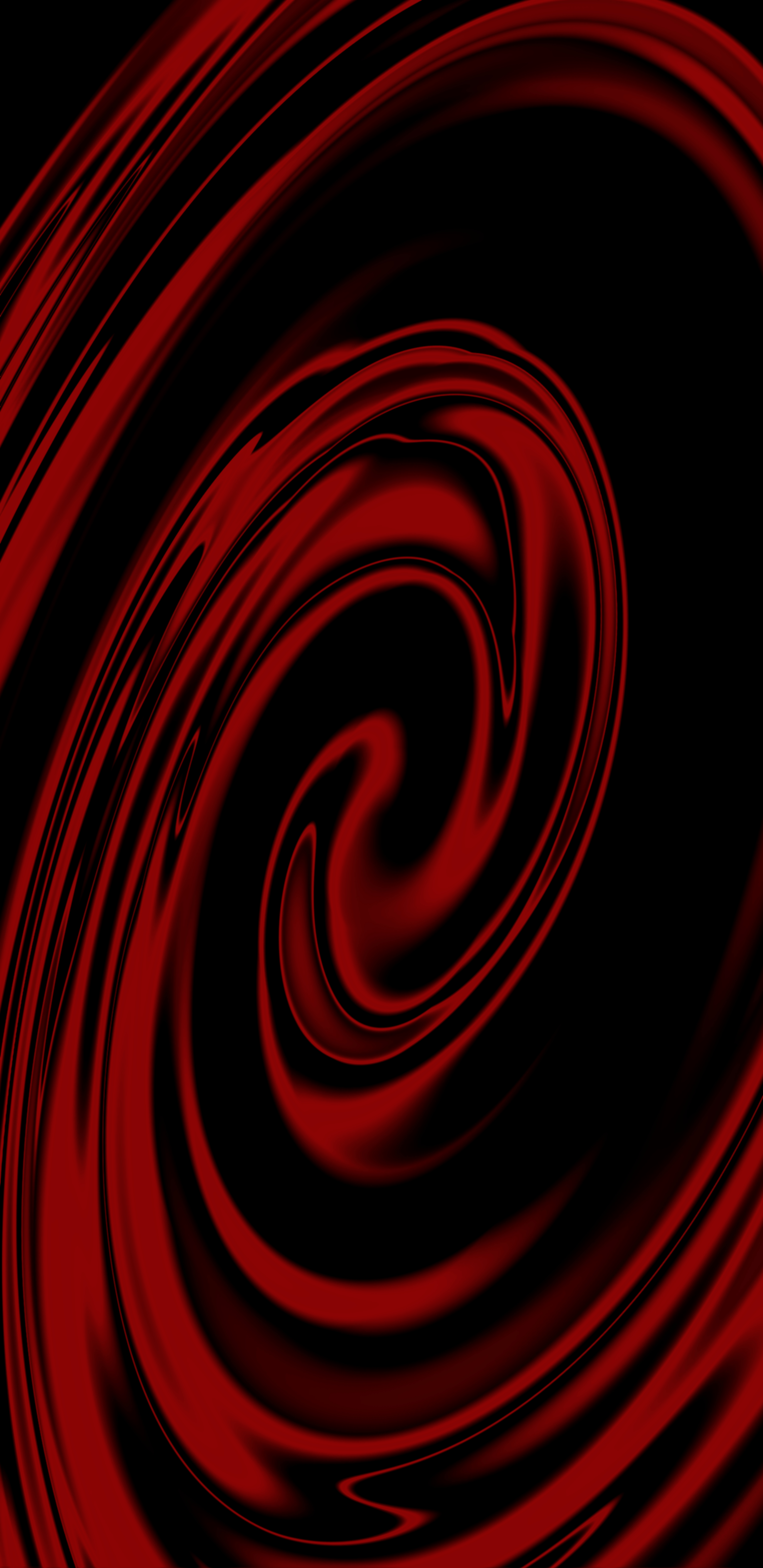involute, abstract, black, red, spiral, swirling 8K