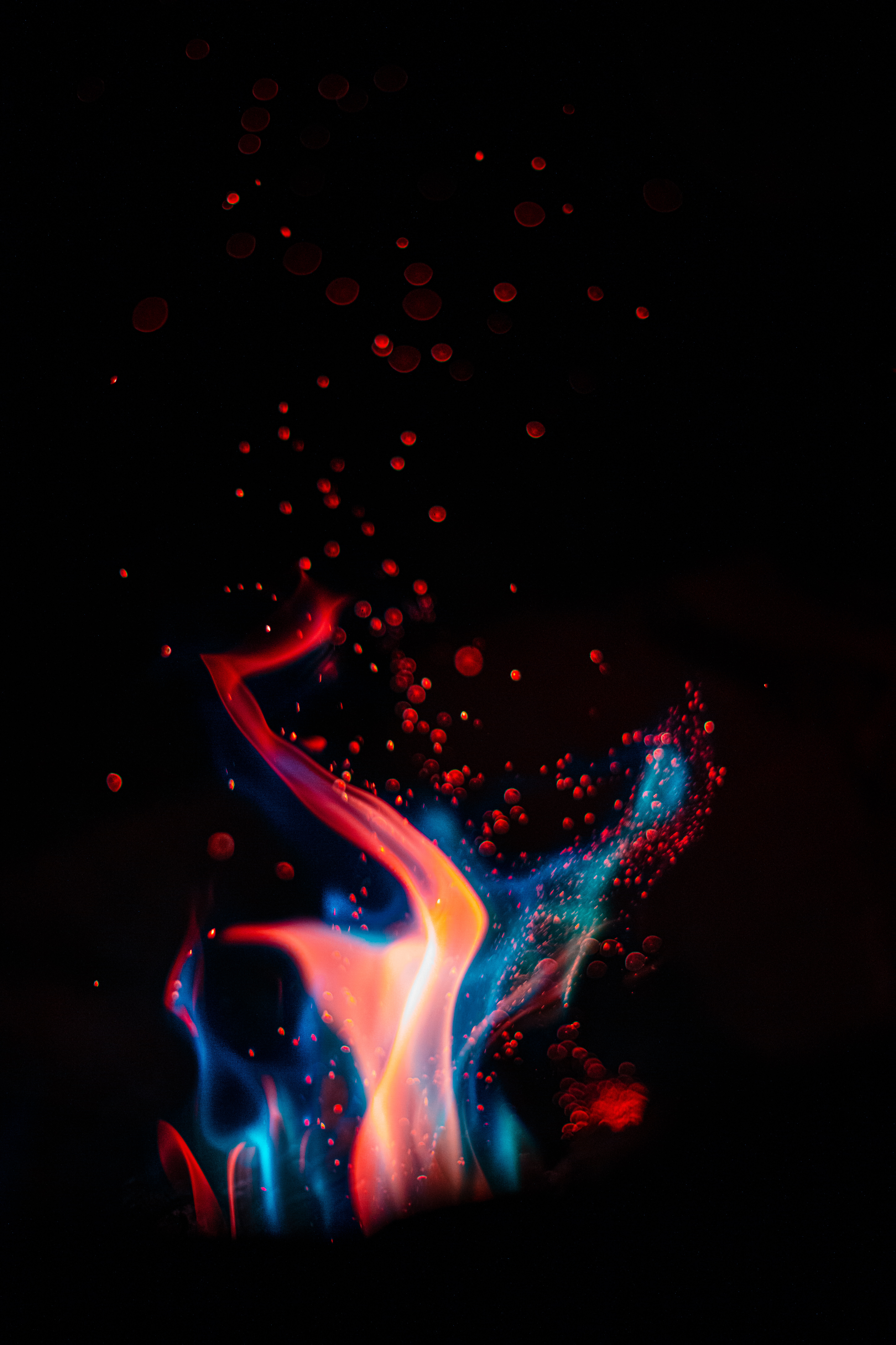 vertical wallpaper fire, flame, dark, glare, sparks