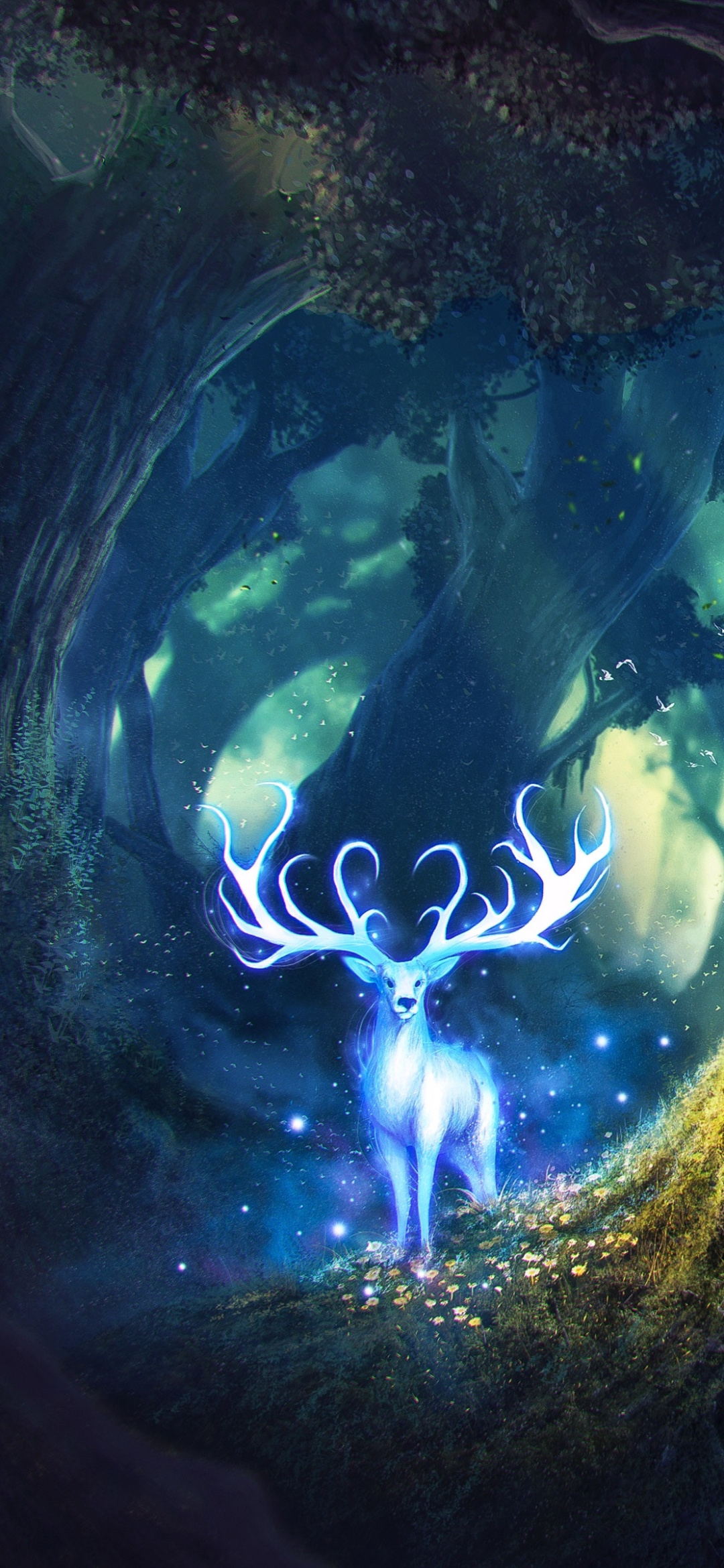 Download mobile wallpaper Magic, Fantasy, Creature, Deer, Spirit, Fantasy Animals for free.